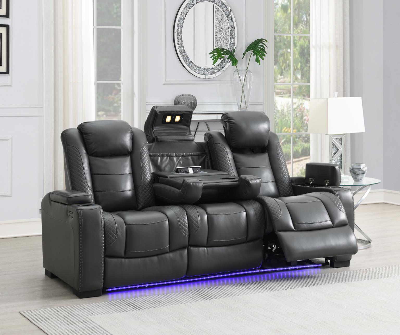 U93 - 3 Piece Living Room Set (Power Reclining Sofa & Power Reclining Loveseat, Power Reclining Chair) - Dark Gray