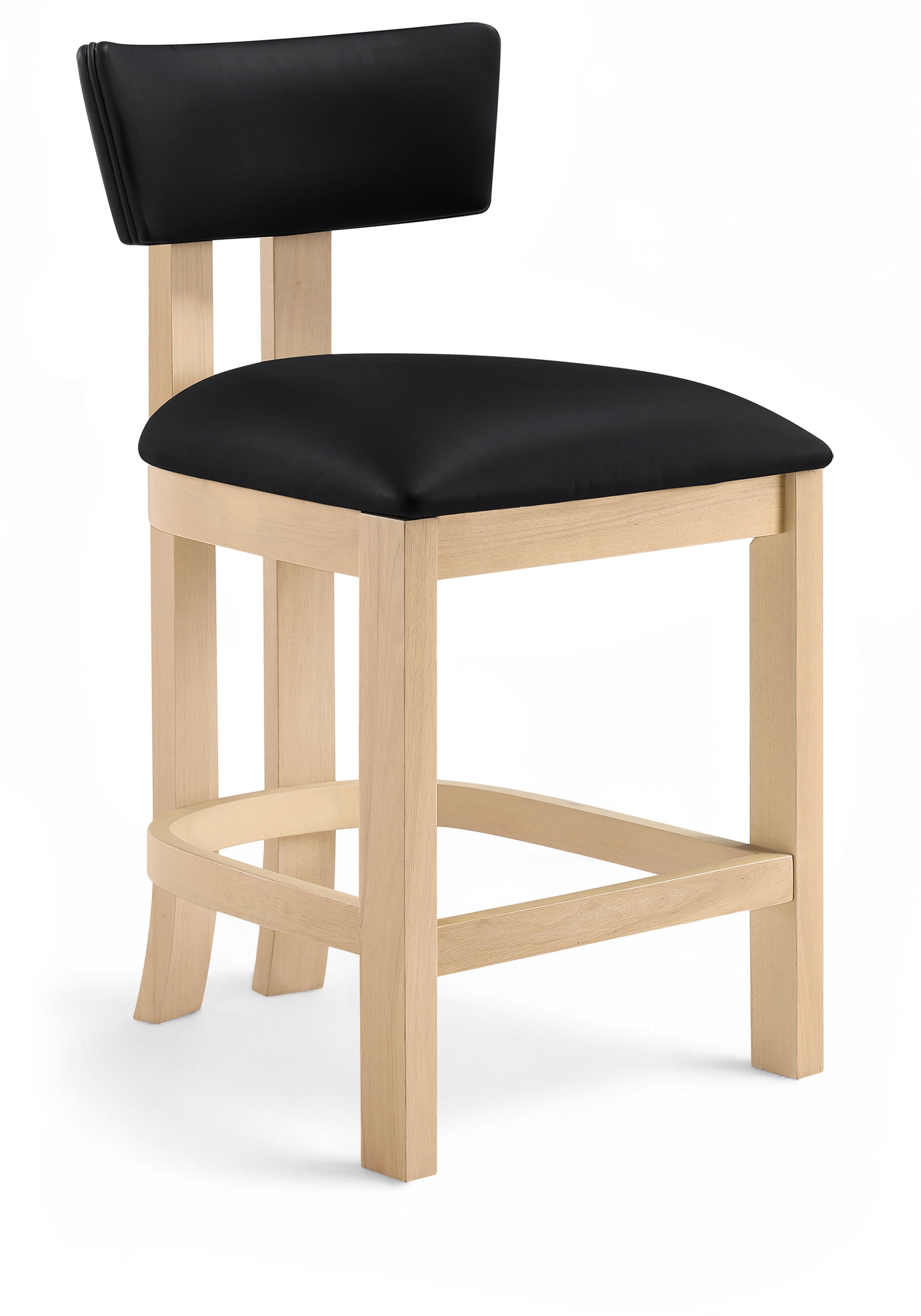 Lavrin - Vegan Leather Upholstered Counter Stool (Set of 2) - Black