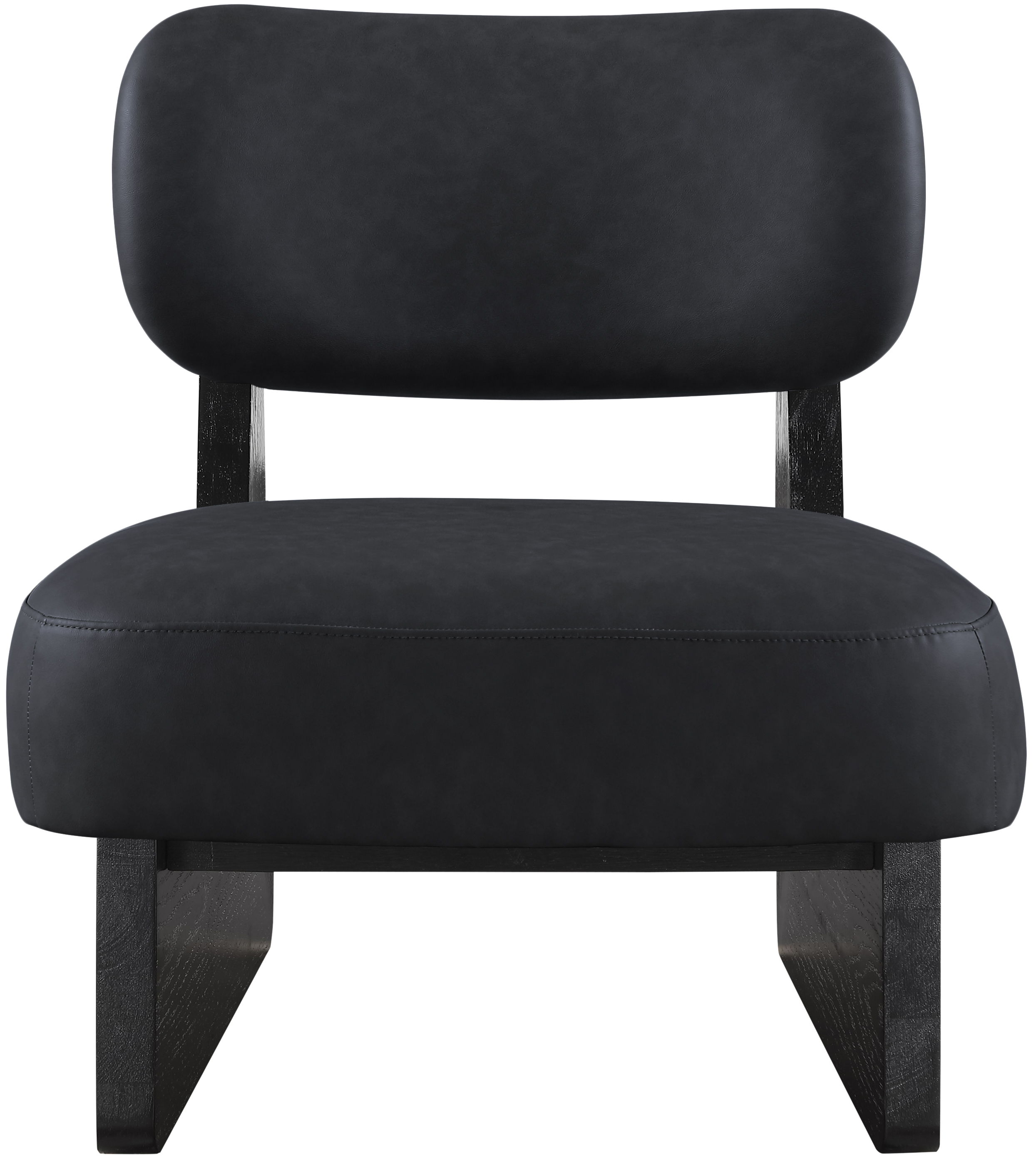 Vetra - Vegan Leather Upholstered Accent Chair - Black / Painted Black