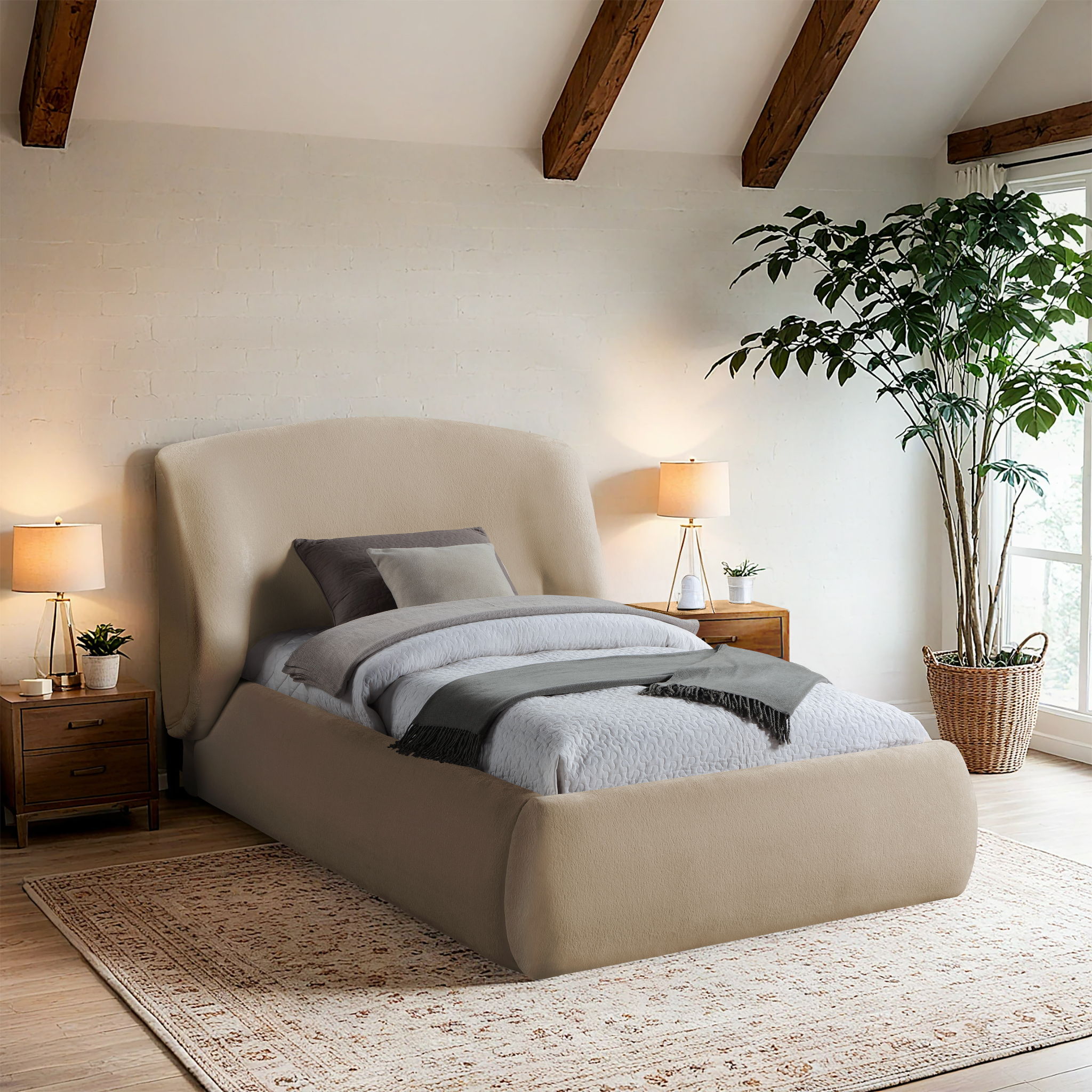 Sandro - Twin Bed - Beige