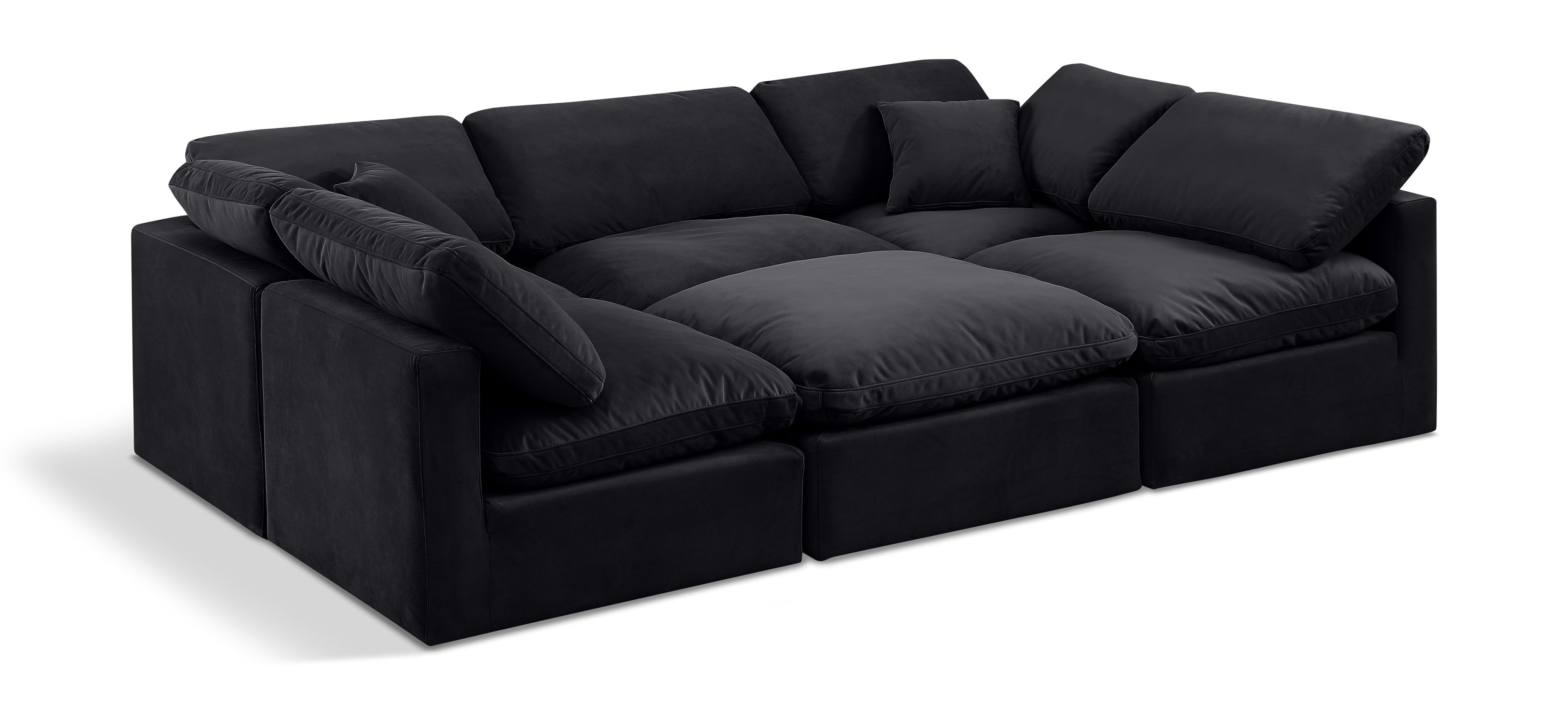 Indulge - Velvet 6 Piece Modular Sectional - Charcoal