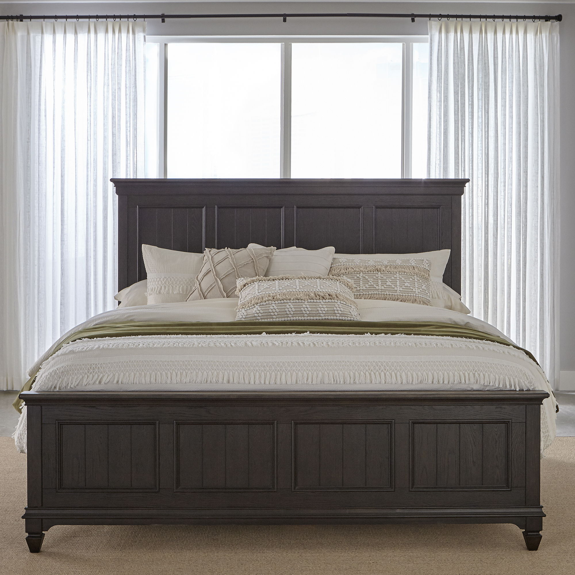 Liberty Furniture Allyson Park - King Panel Bed - Dark Brown