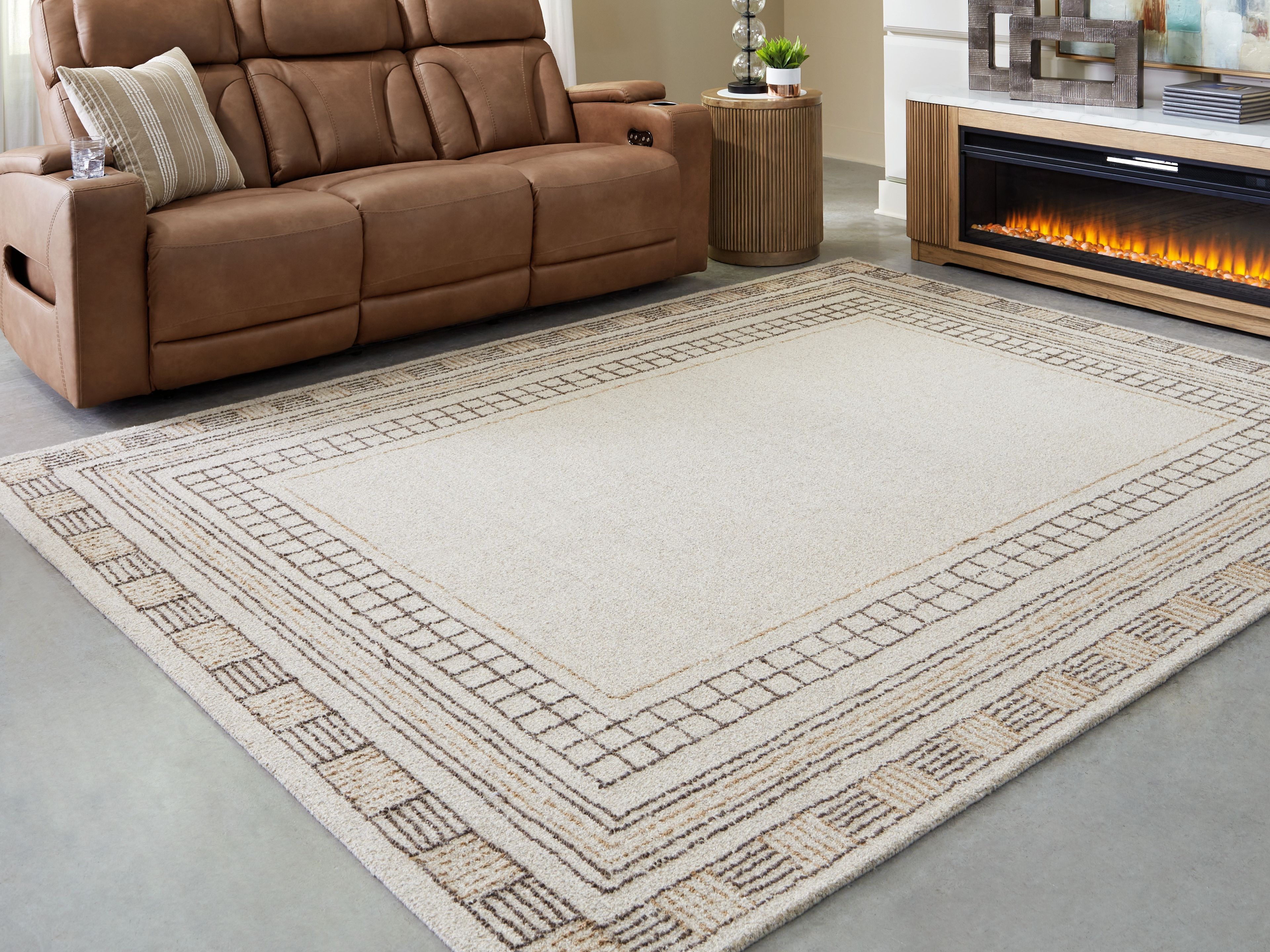 Ashley Furniture Idaman - 8' x 10' Rug - Taupe / Brown - Image 4
