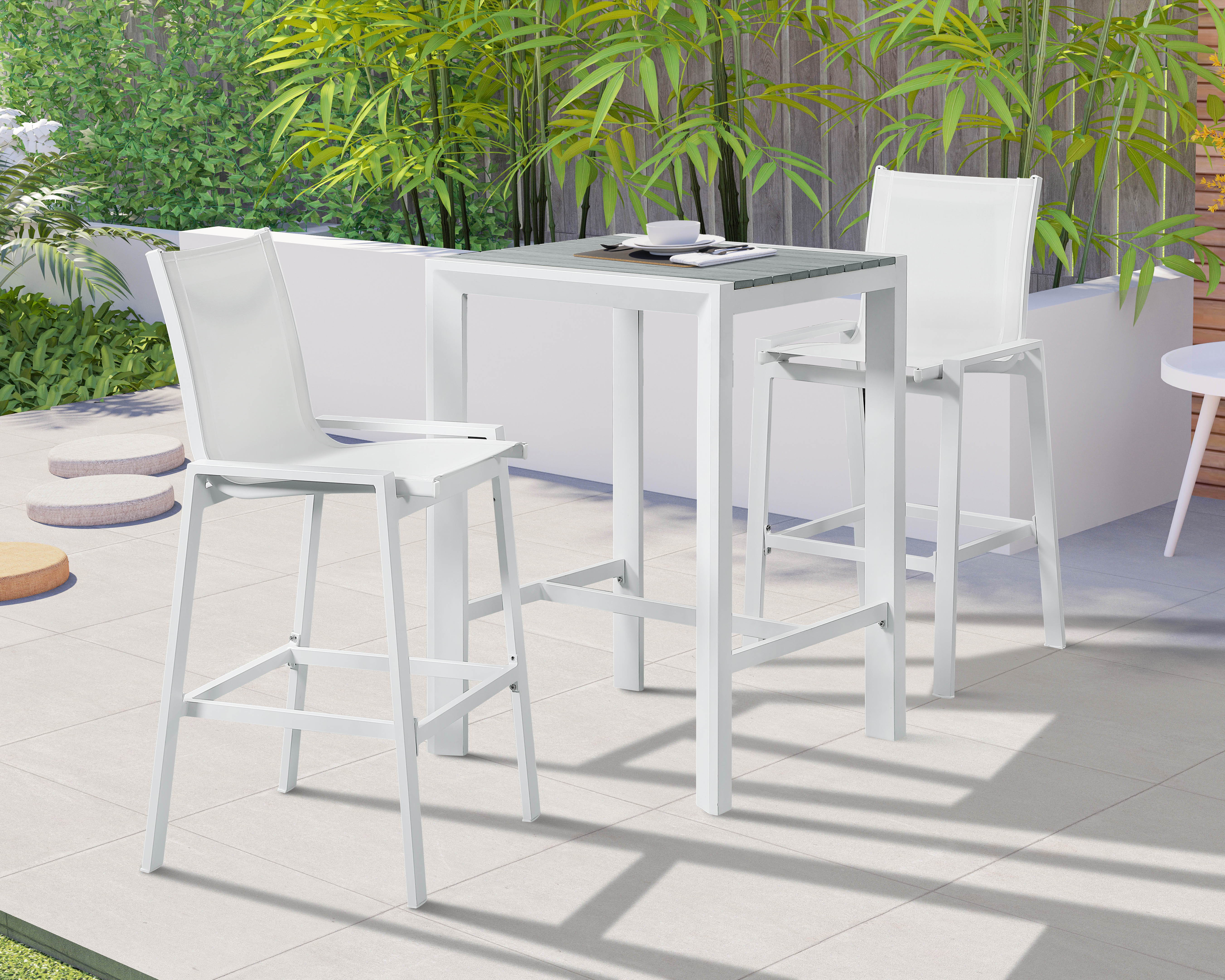 Nizuc - Outdoor Patio Square Bar Table - Gray