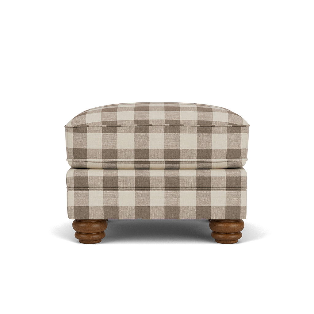 Bexley - Fabric Ottoman, Nailhead Trim, blue, view 4