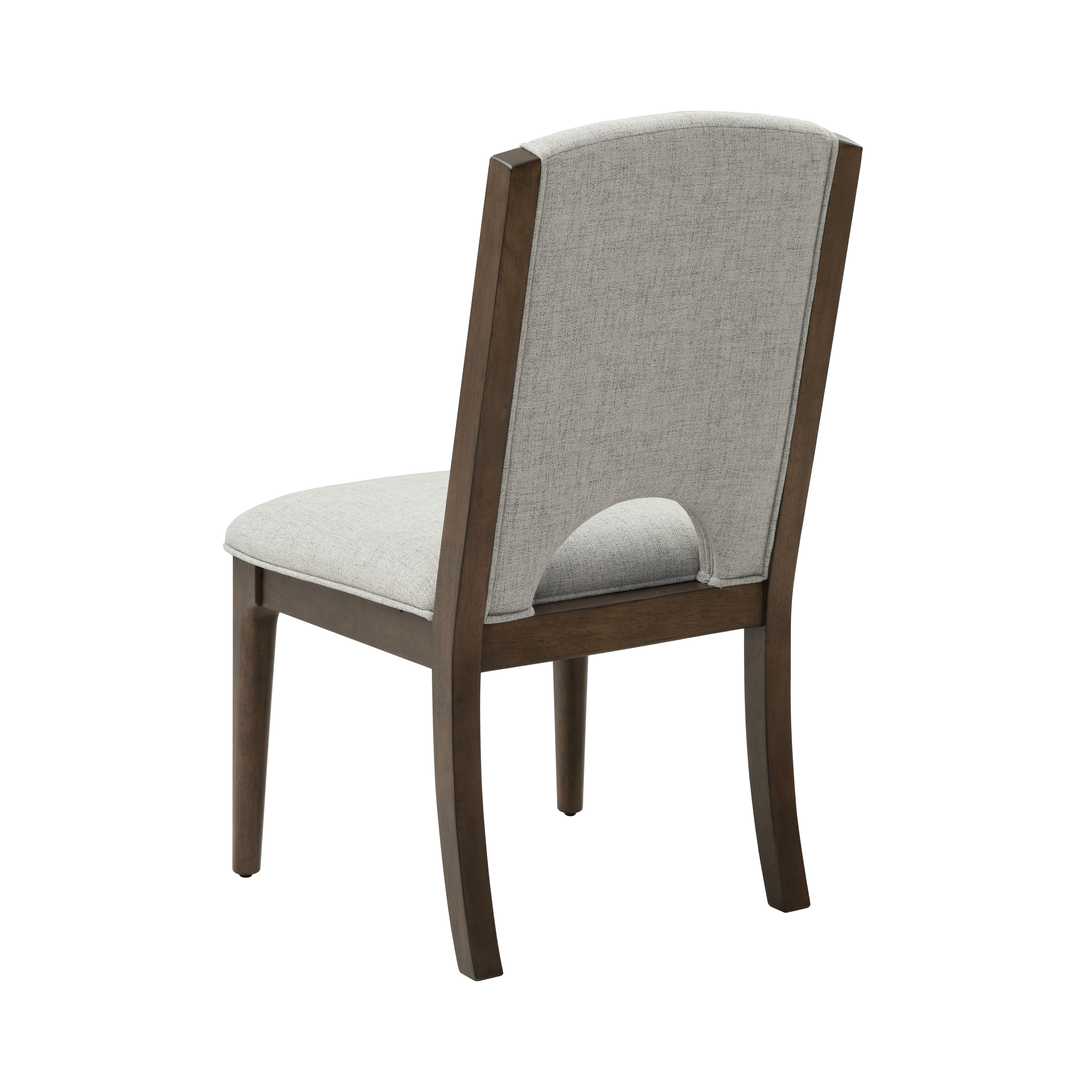 Athens - Upholstered Dining Chair (Set of 2) - Light Gray / Chocolate Brown, light gray, view 4
