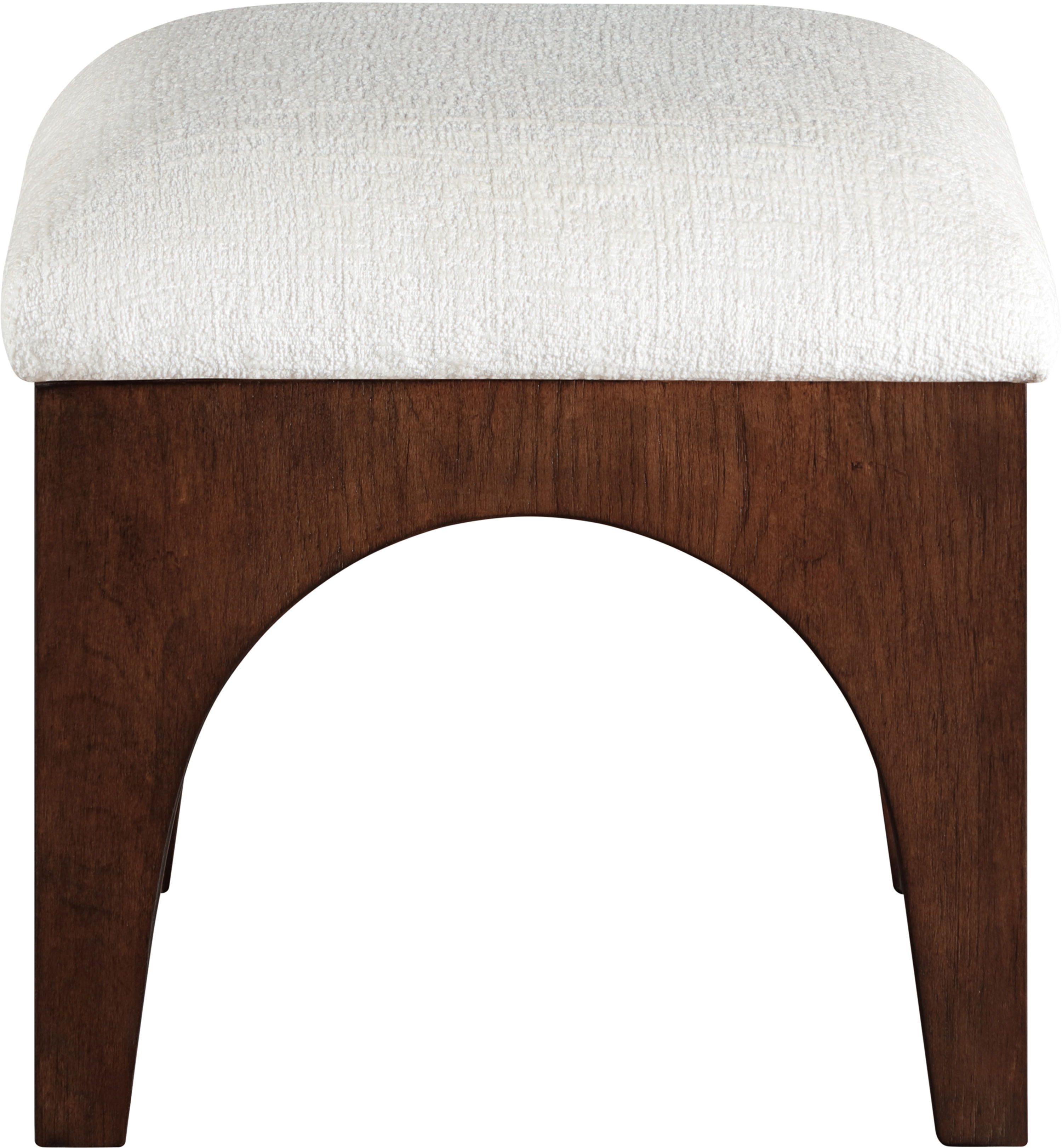 Lawson - Chenille Fabric Upholstered Ottoman - Cream
