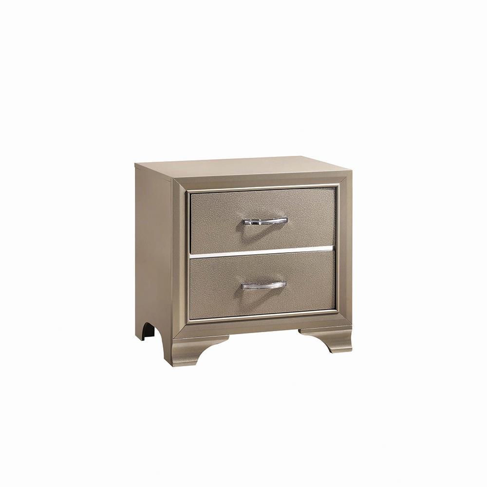 Beaumont 2-Drawer Rectangular Nightstand Champagne Image