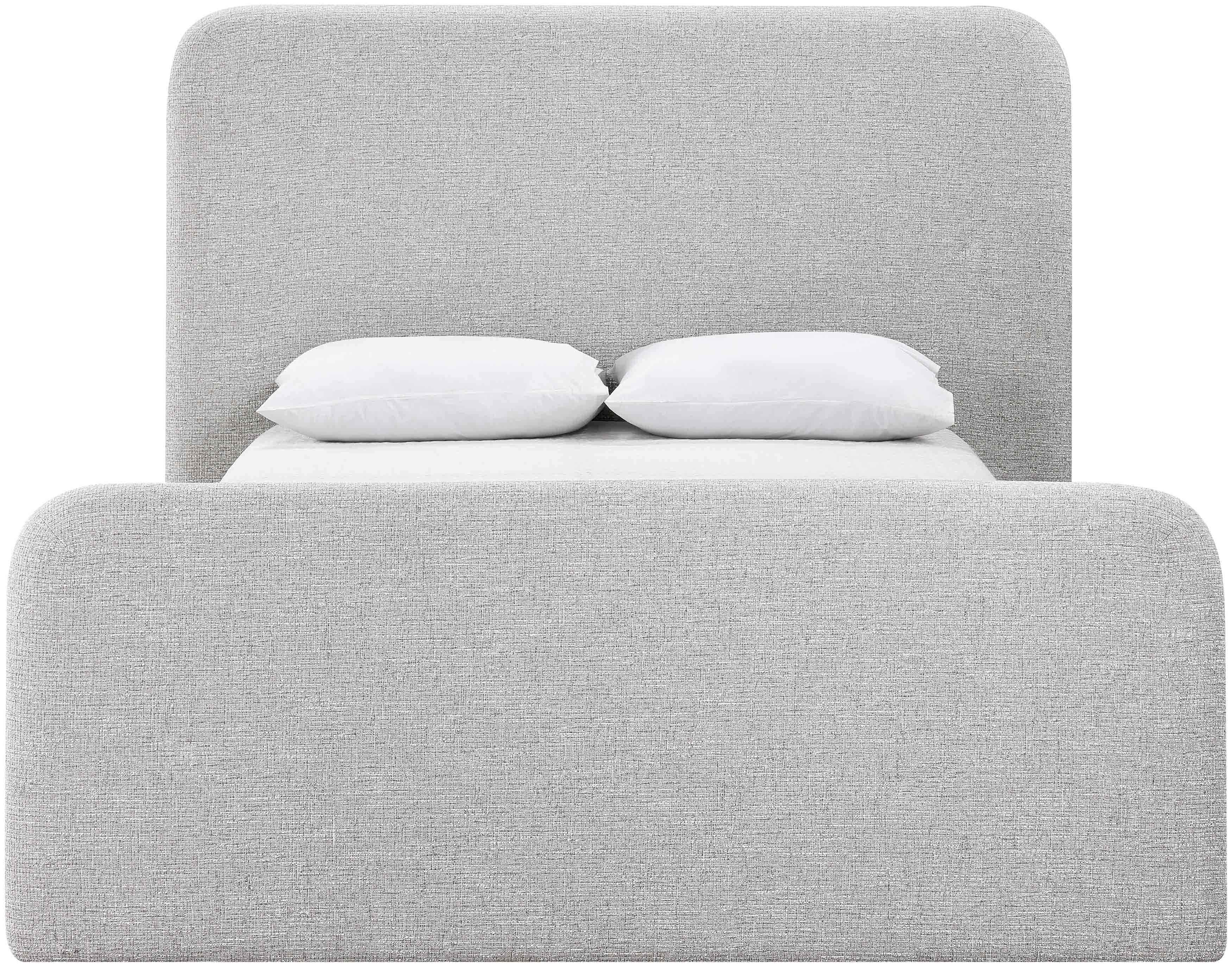 Fira - Linen Textured Fabric Upholstered Queen Bed - Gray