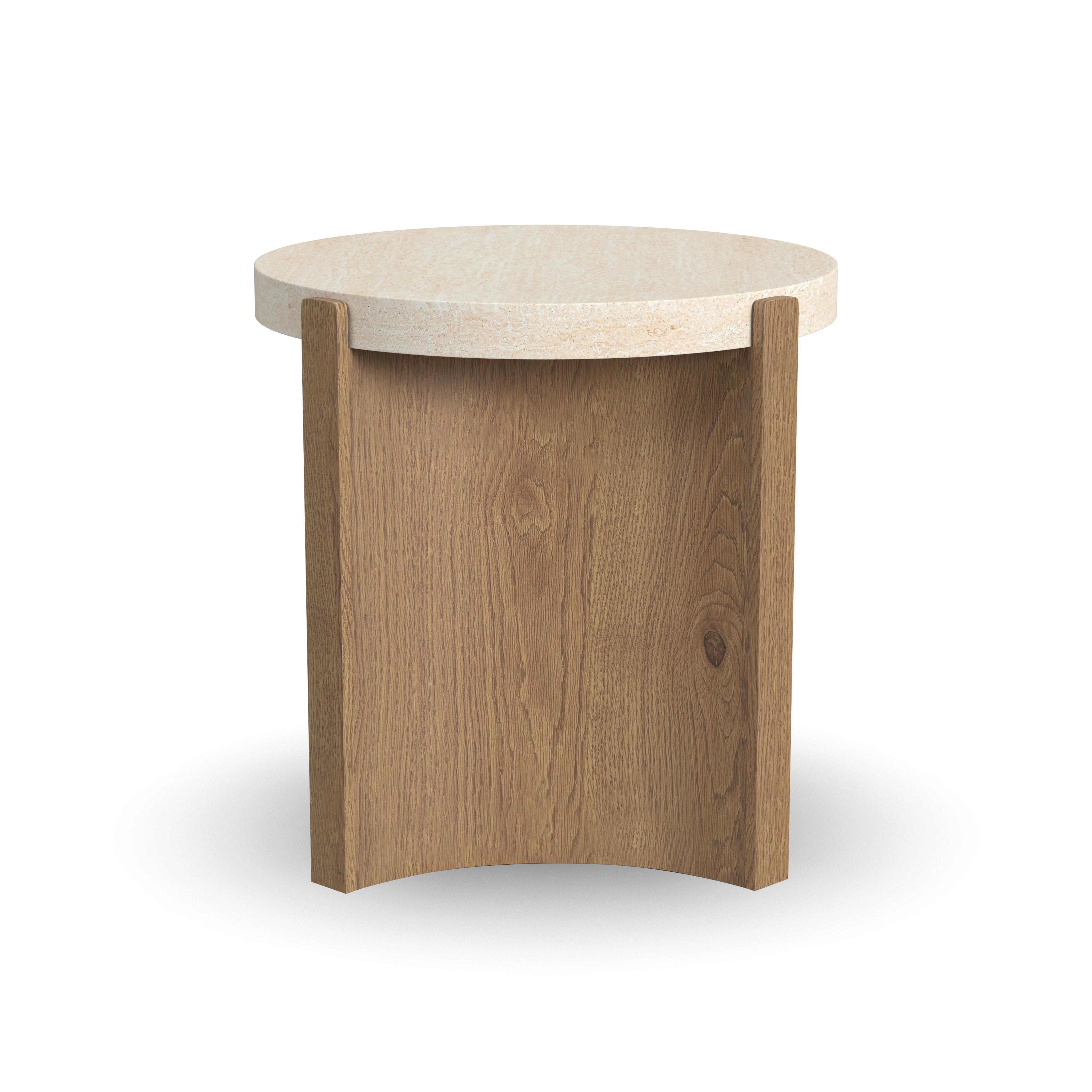 Eclipse - Round End Table - Light Brown / Beige, light brown, view 3