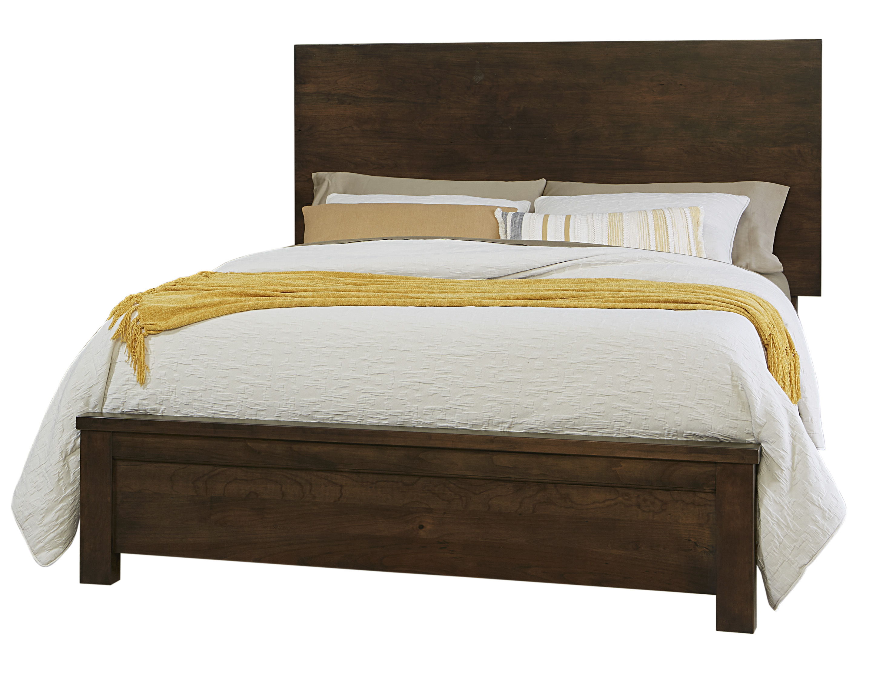 Vaughan-Bassett Crafted Cherry - Ben's California King Plank Bed - Dark Cherry