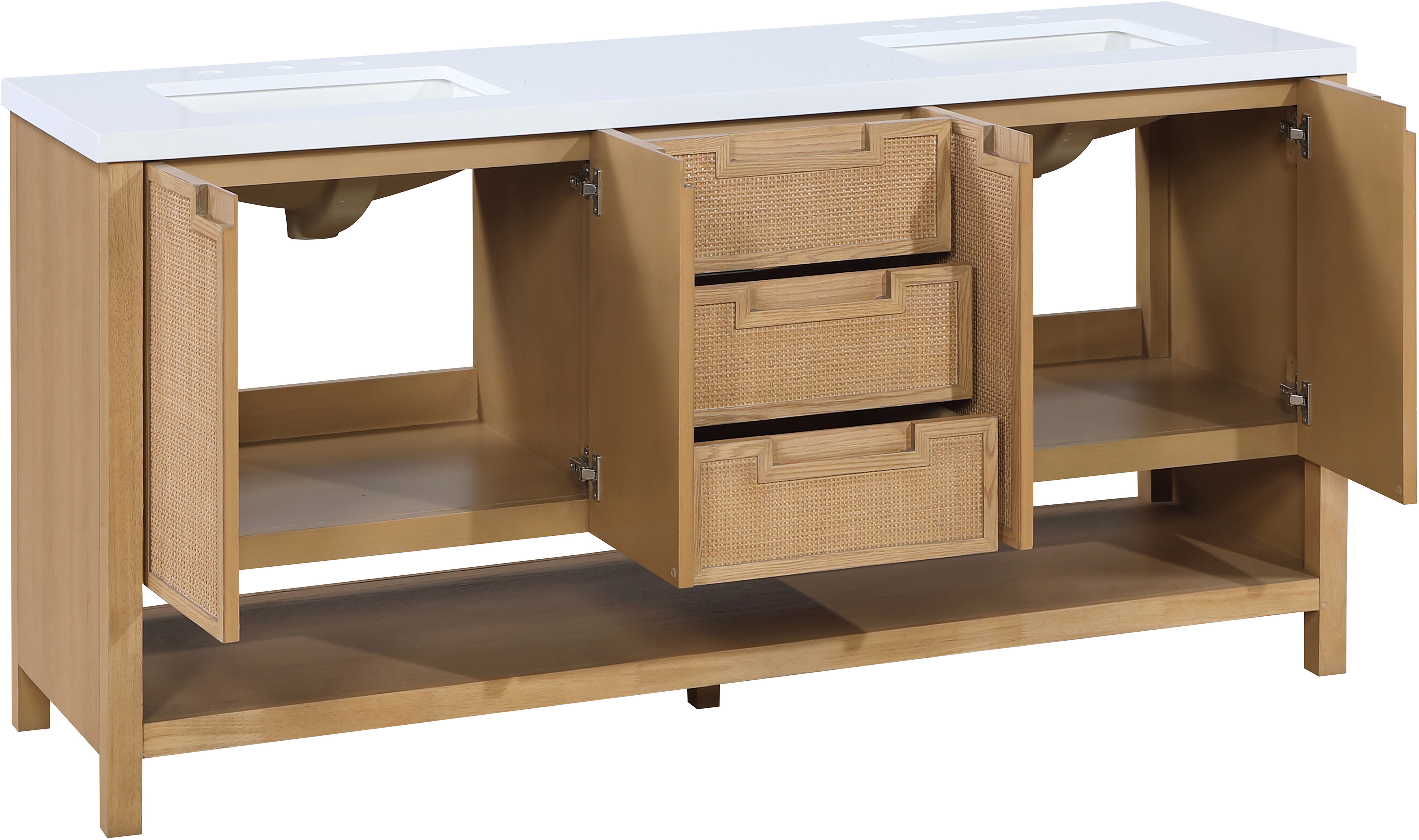 Soren - 72'' Bathroom Vanity - Natural / White
