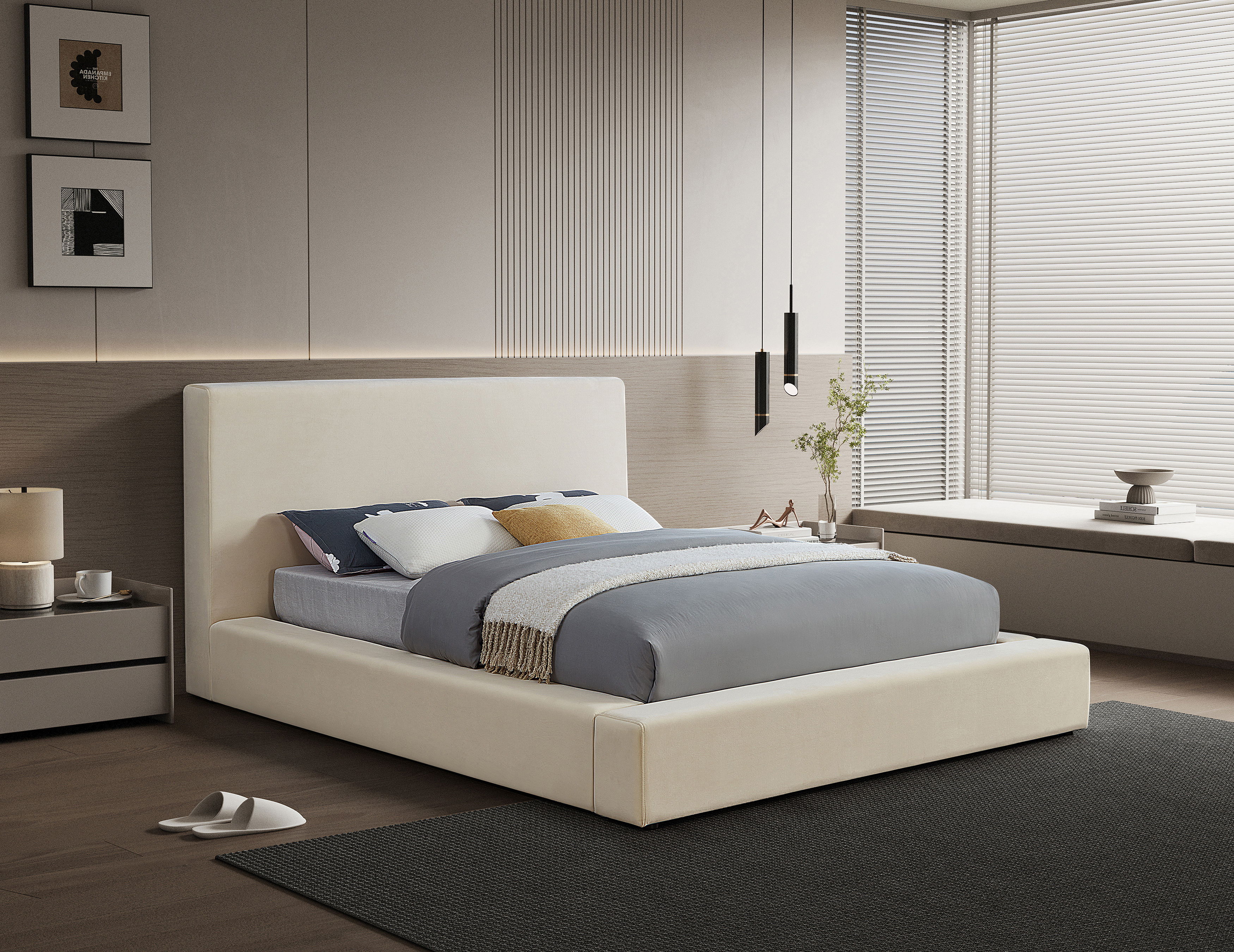 Dorian - Queen Bed - Cream