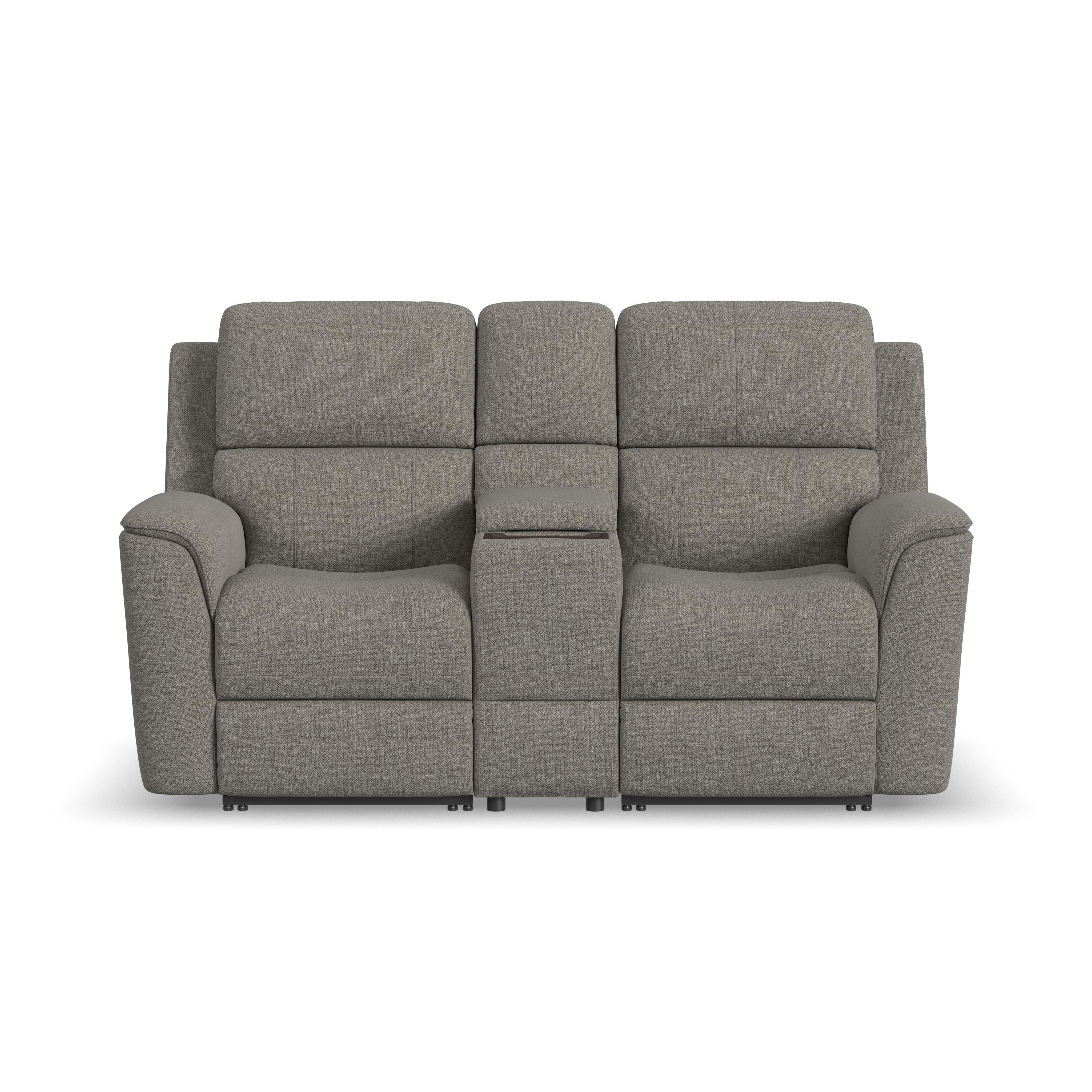 Henry - Power Reclining Loveseat With Console & Power Headrests & Lumbar - Fog, gray, view 2