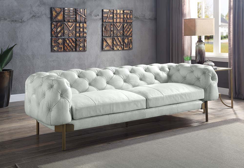 Ragle - Sofa - Vintage White Top Grain Leather, white, view 8