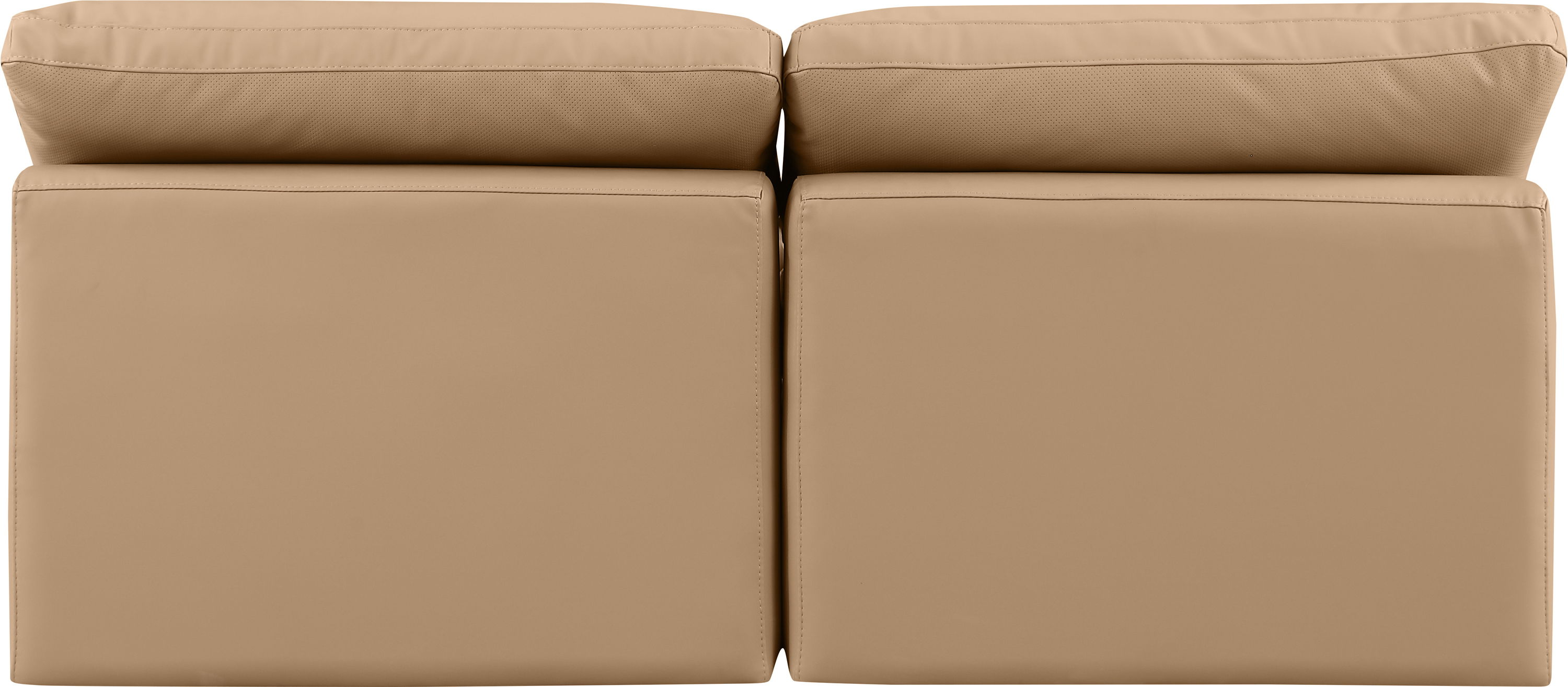 Indulge - Faux Leather 2 Piece Modular Armless Sofa - Tan