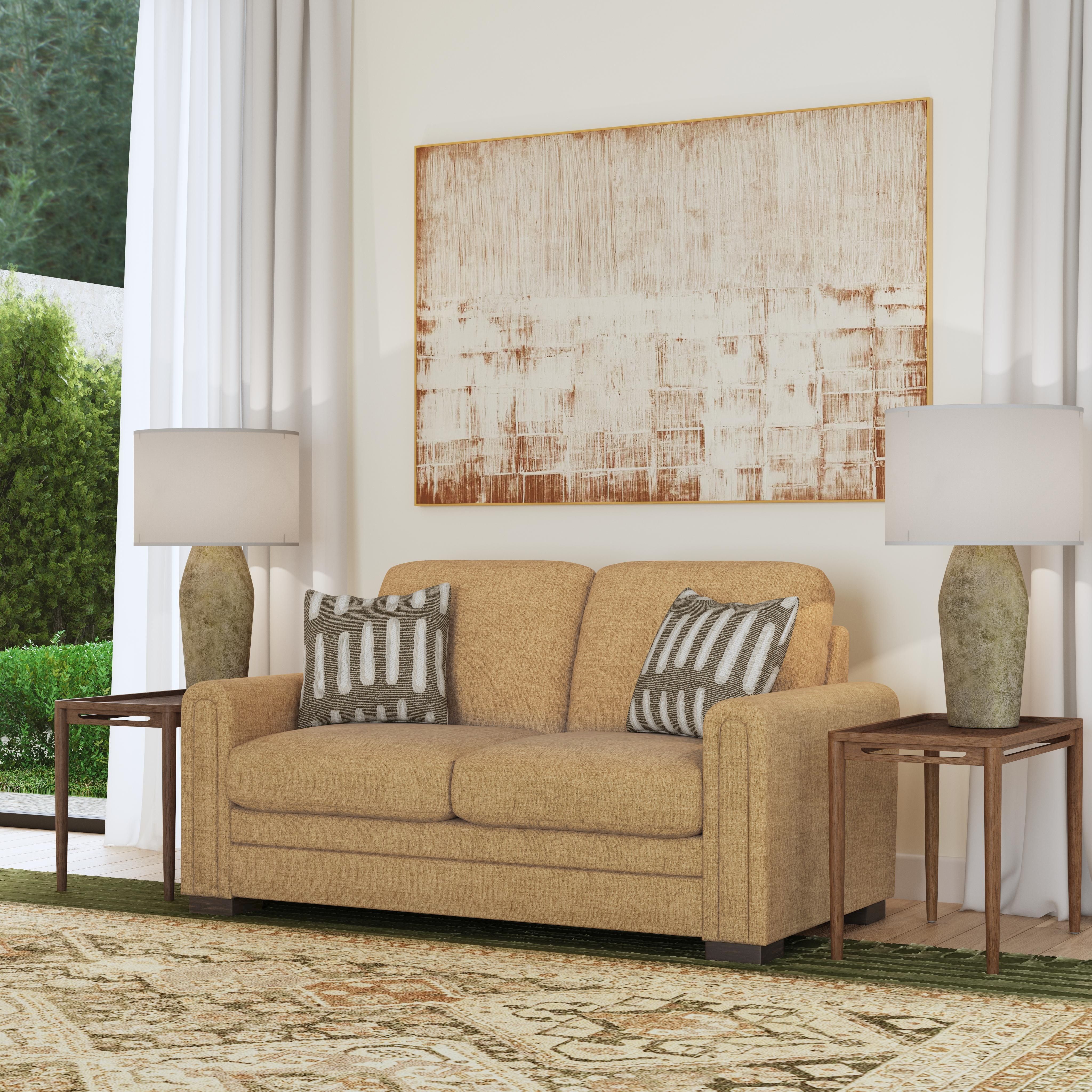 Rudy - Loveseat For Living Room, light brown