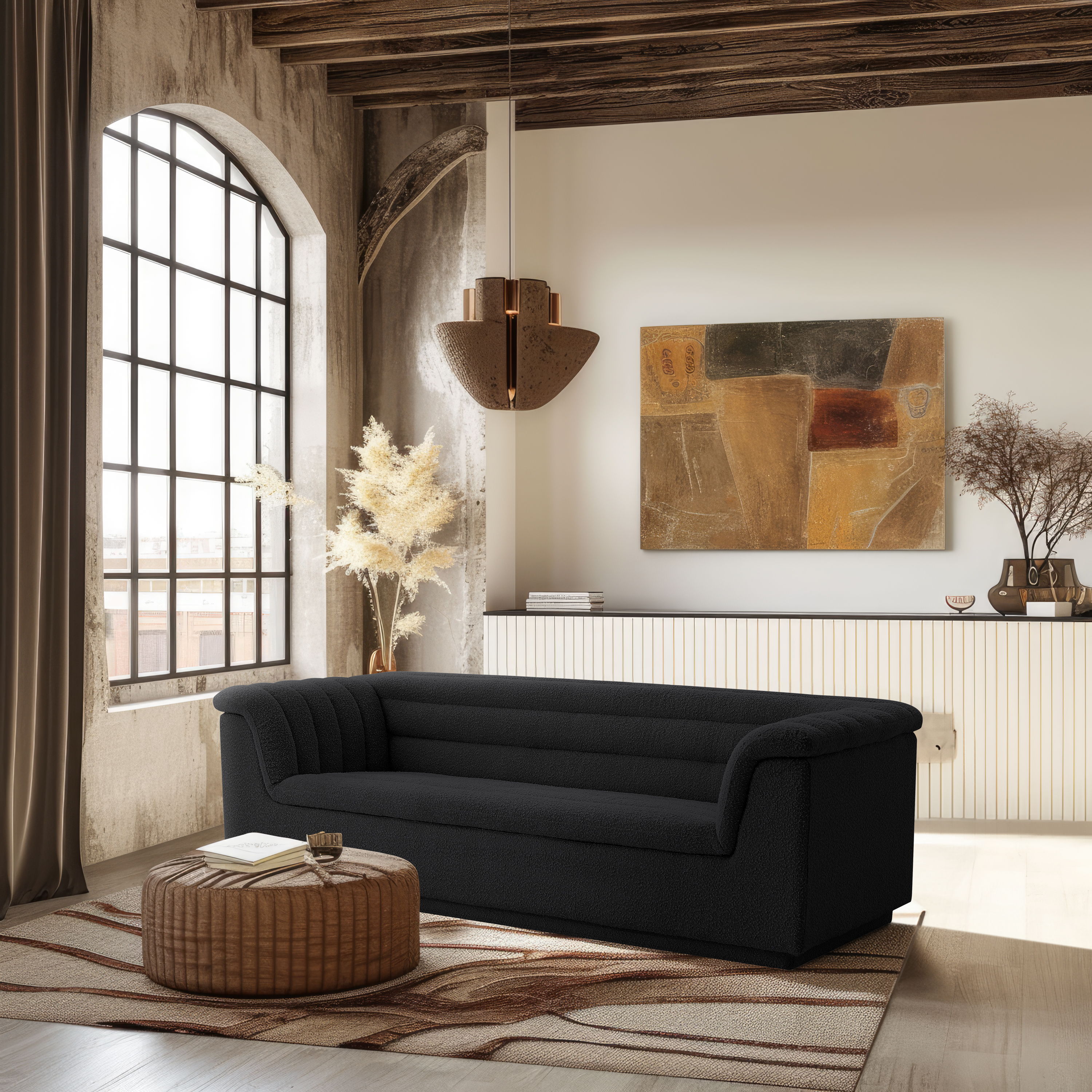 Cascade - Boucle Sofa - Black