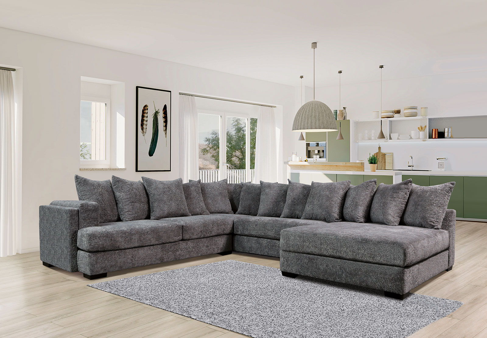 Wolverhampton Sectional Dark Gray New Lots Furniture Online Store