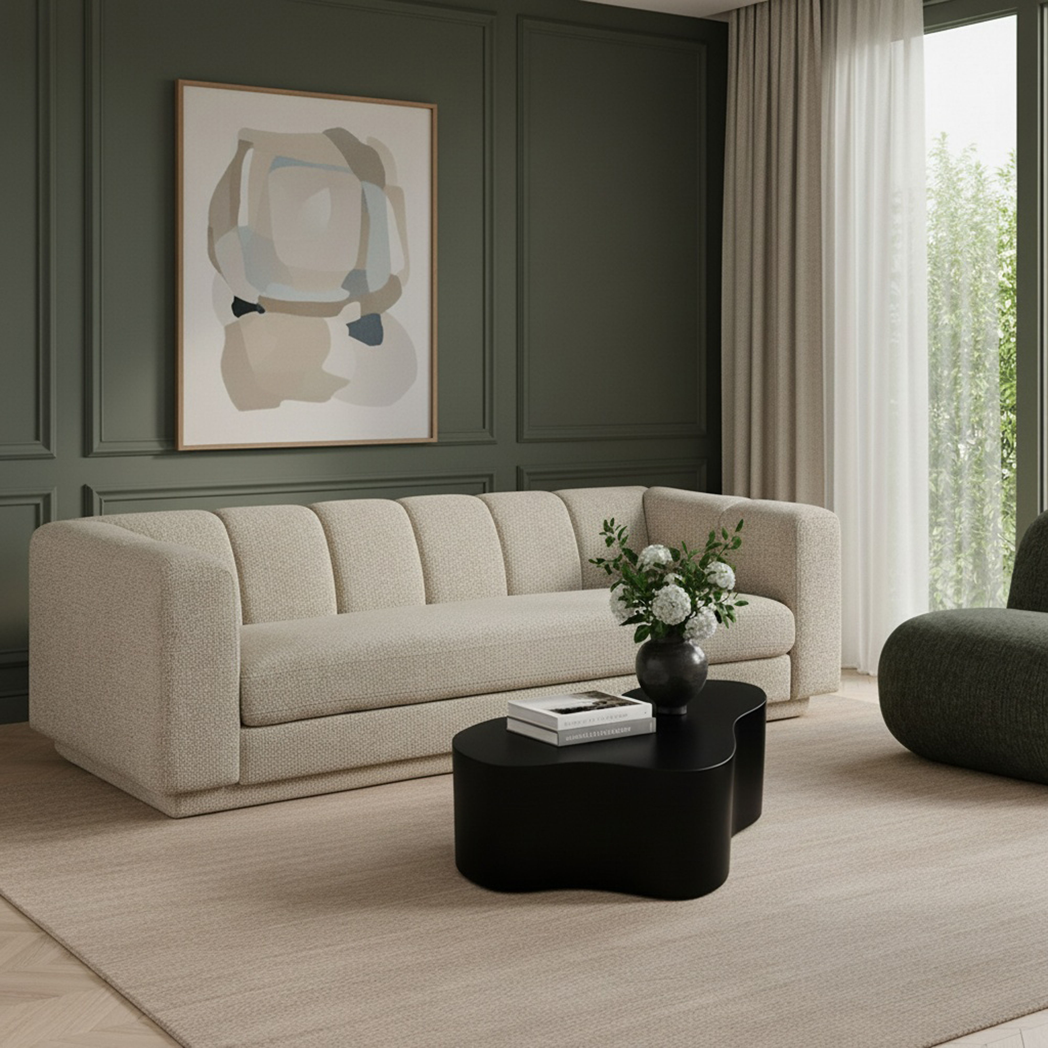 Modari - Fabric Upholstered Sofa - Beige