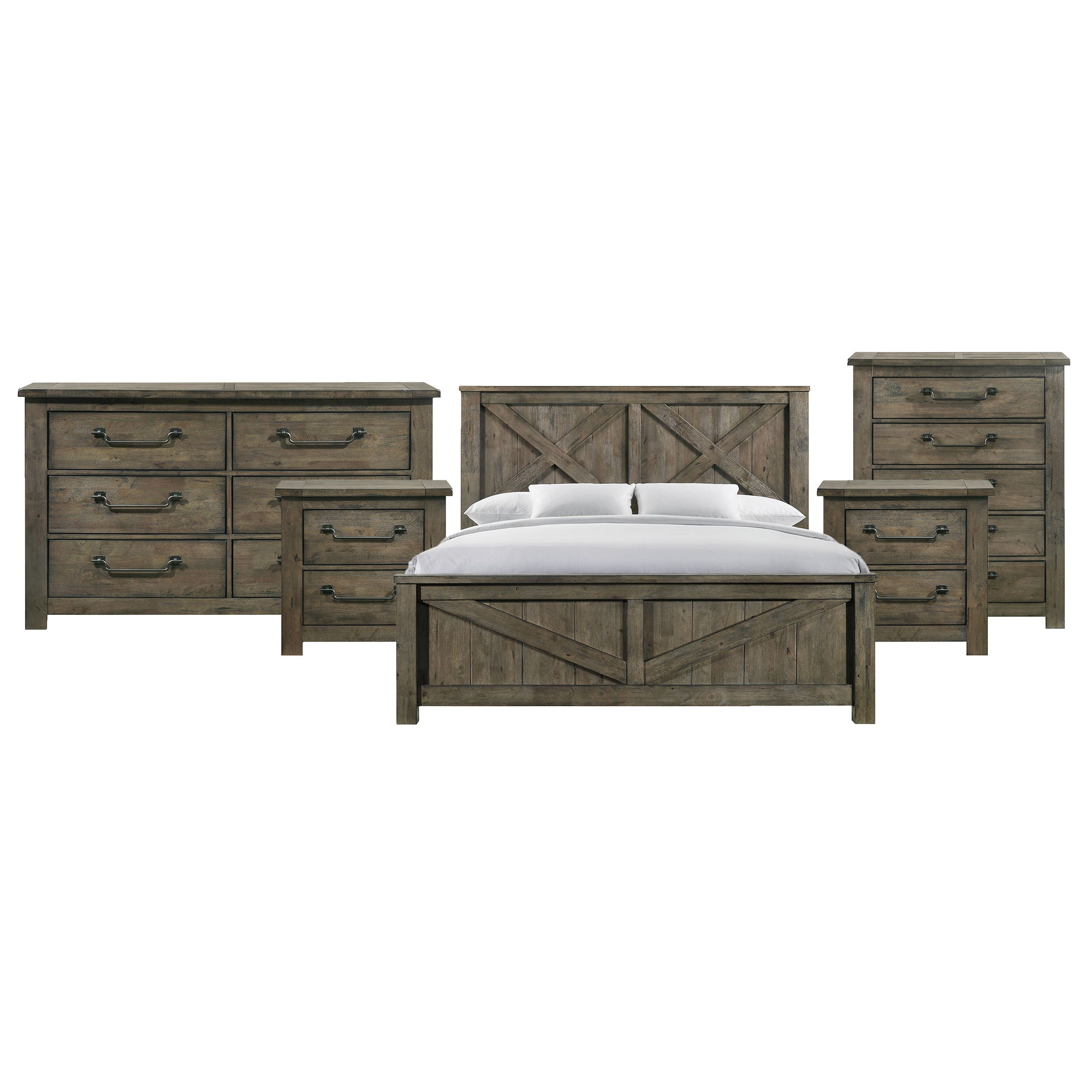 King · 5 Pc · Bedroom Set With 2 Nightstands, Dresser & Chest