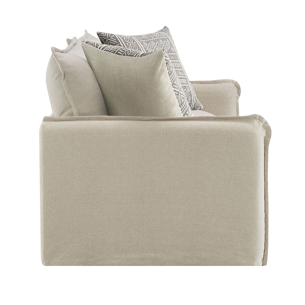 Upendo - Sofa With 2 Pillows - Beige Linen, beige, view 5