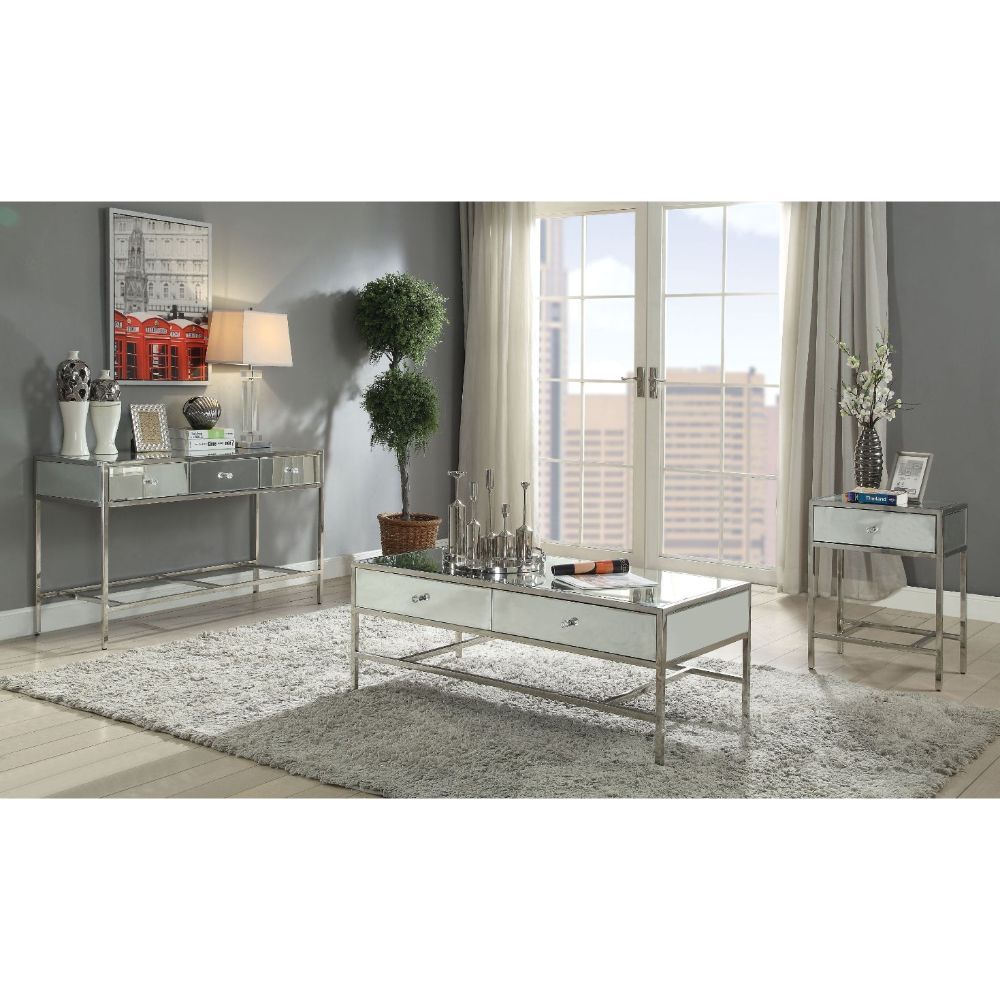 Weigela - Coffee Table - Mirrored & Chrome, silver