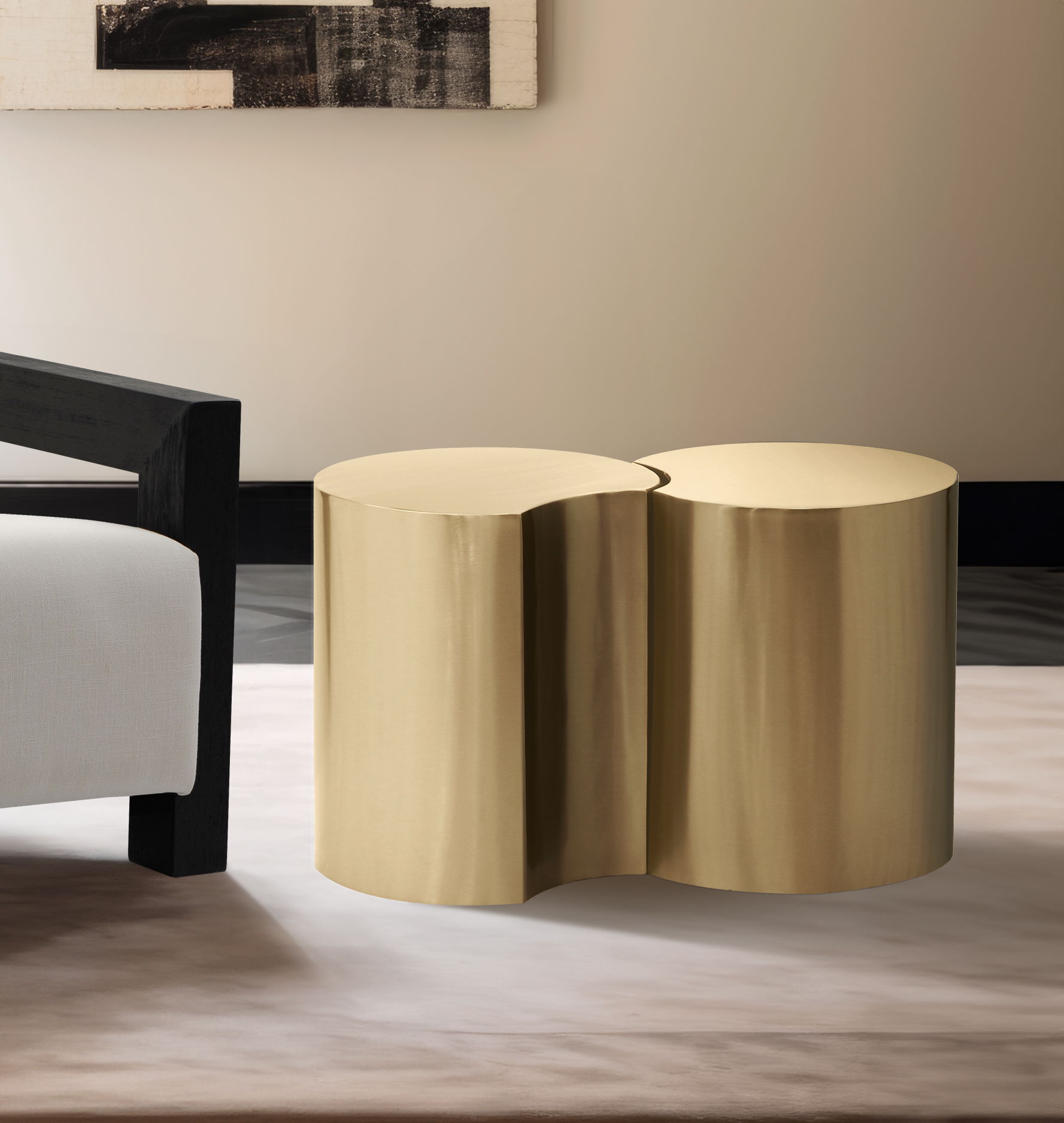 Dimple - 18" 2 Piece Modular End Table - Gold