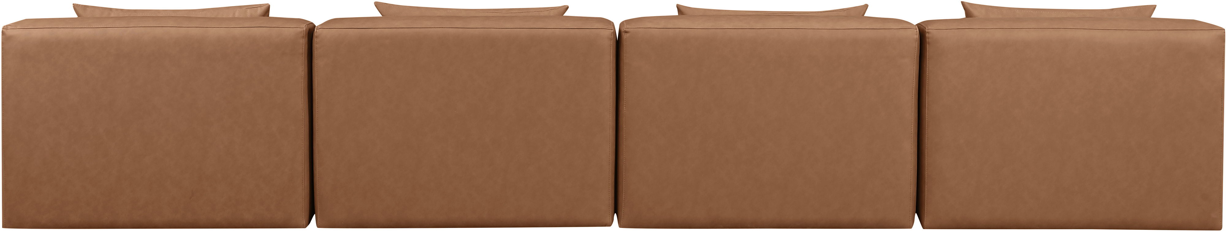 Cube - Modular 4 Piece Armless Sofa - Brown
