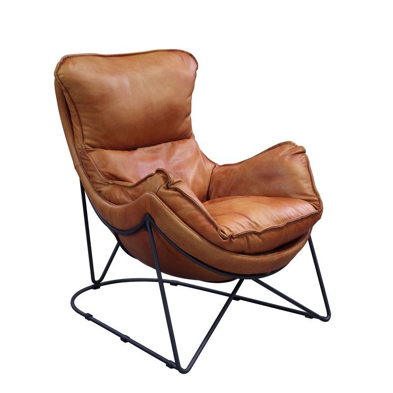 Thurshan - Accent Chair - Aperol Top Grain Leather & Black, light brown, view 7