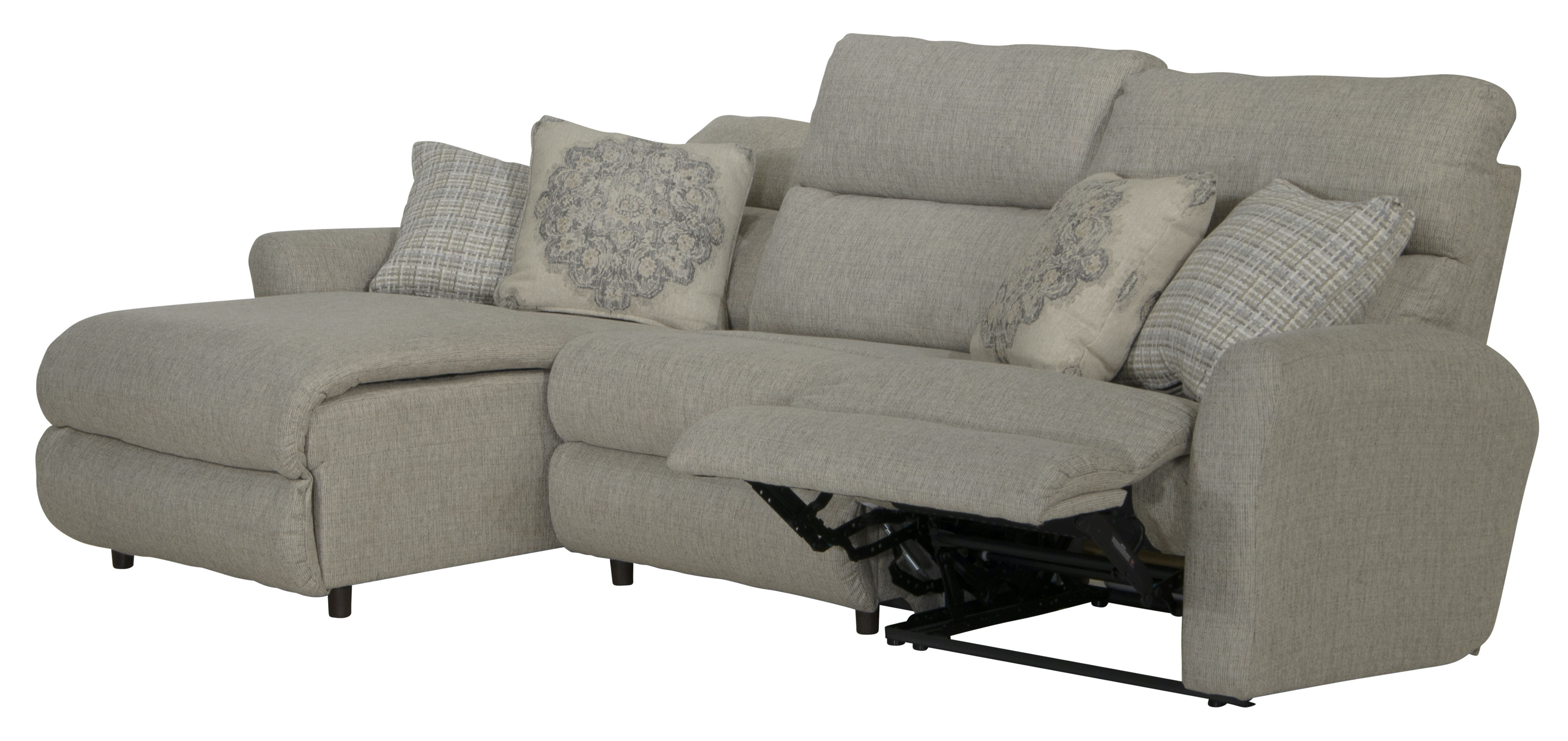 McPherson - 3 Piece Power Reclining Sectional With 1 LSF Lay-Back Chaise And 1 Lay-Flat Recliner - Beige