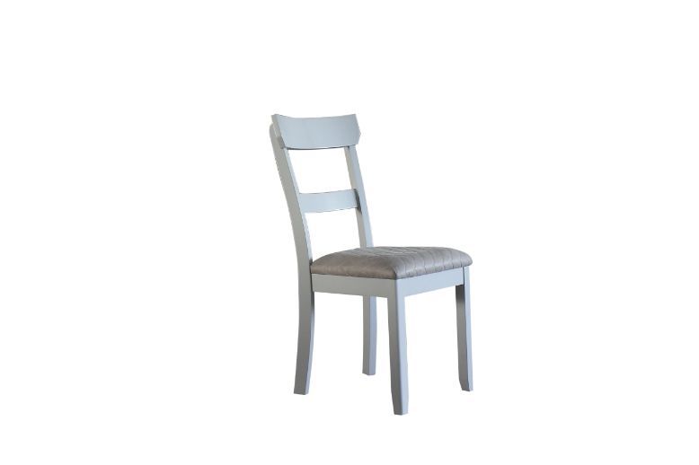 House Marchese - Side Chair (Set of 2) - Two Tone Gray Fabric & Pearl Gray, light gray