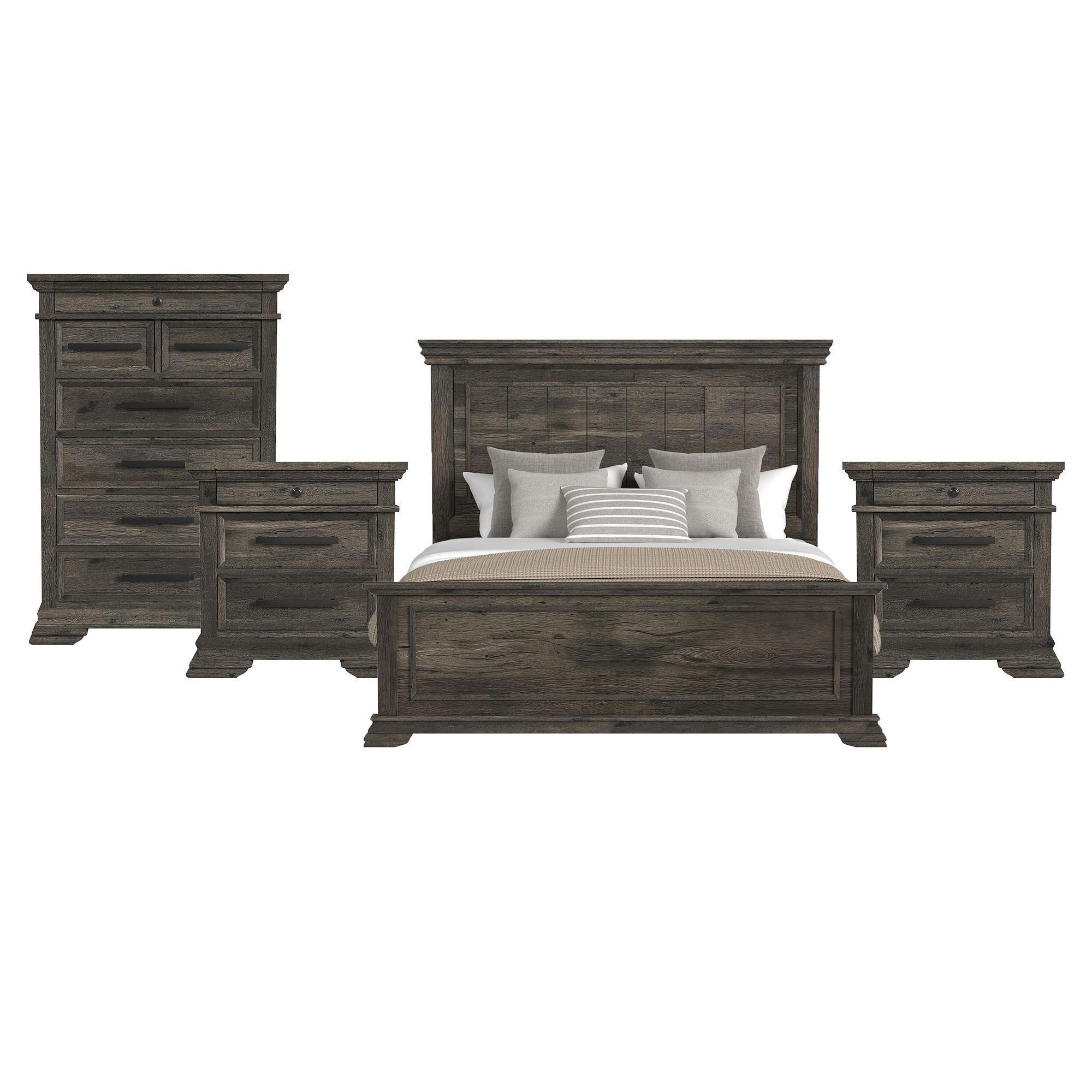 King · 4 Pc · Bedroom Set With 2 Nightstands & Chest