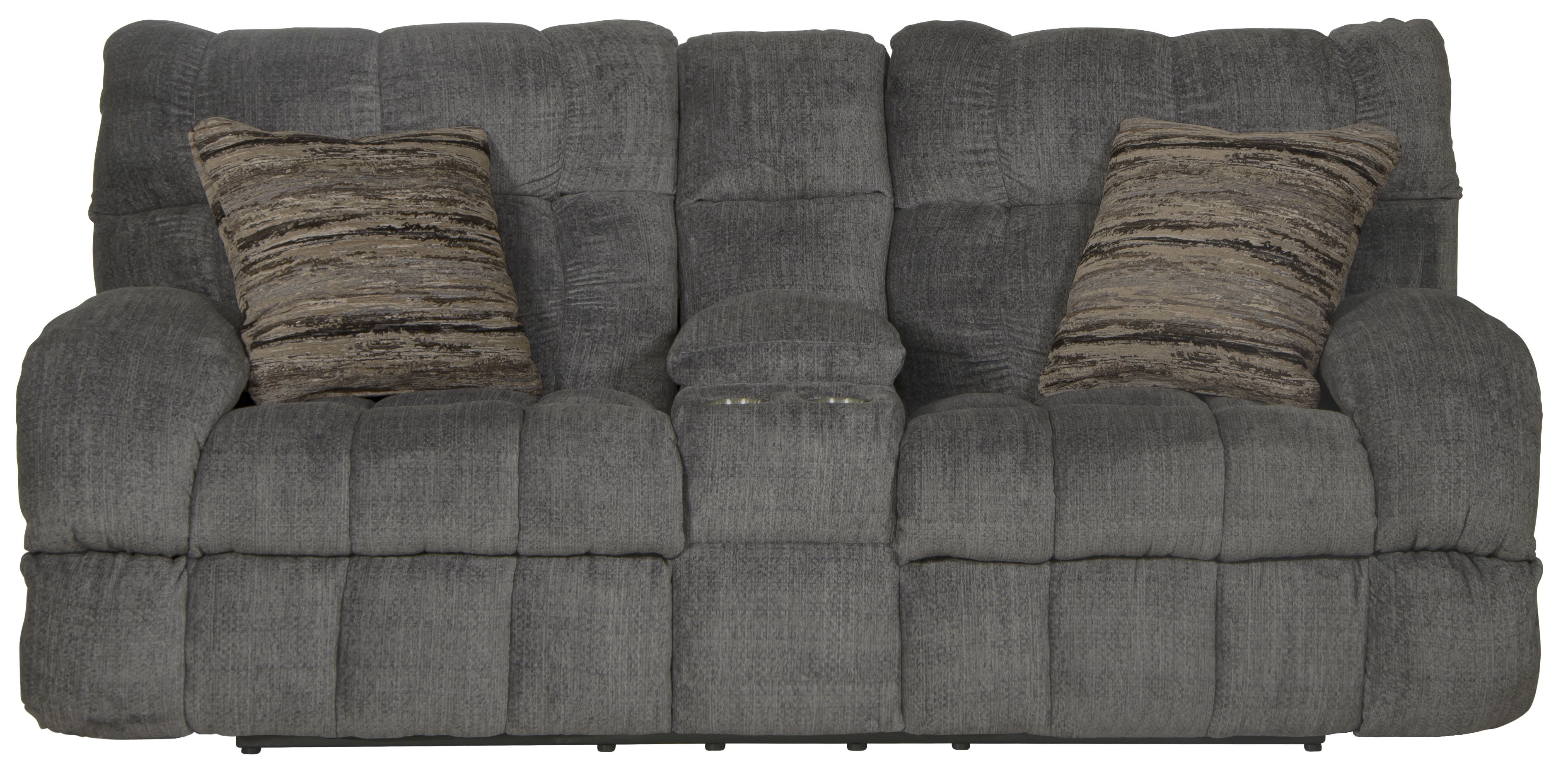 Ashland - Power Lay Flat Reclining Console Loveseat - Granite