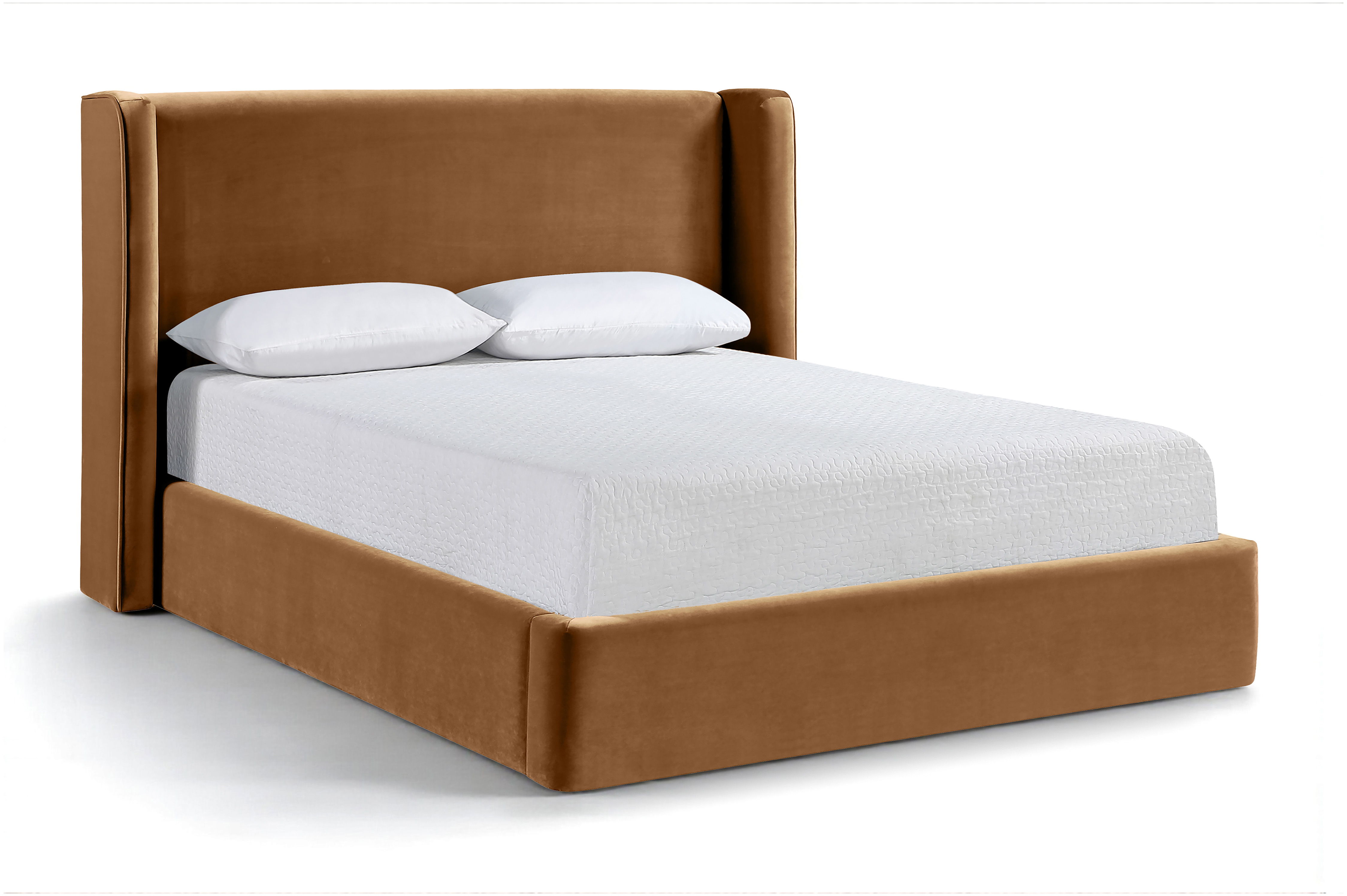 Kendall - Velvet Upholstered Full Bed - Saddle
