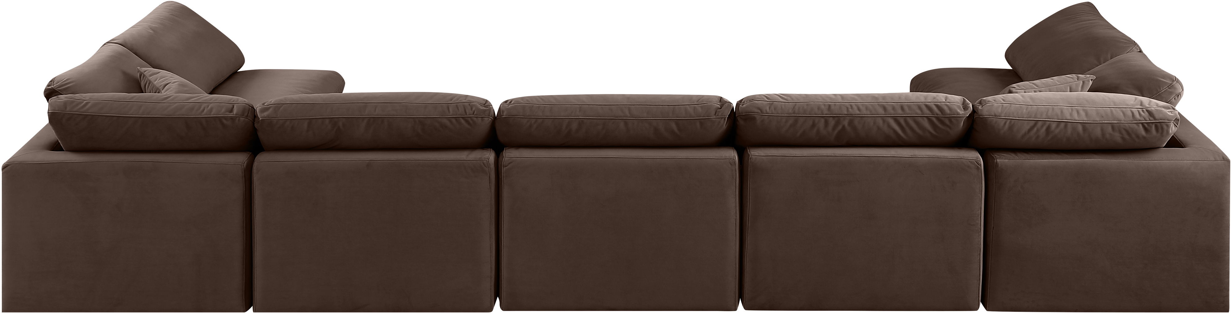 Indulge - Velvet 7 Piece Modular U-Shaped Sectional - Brown