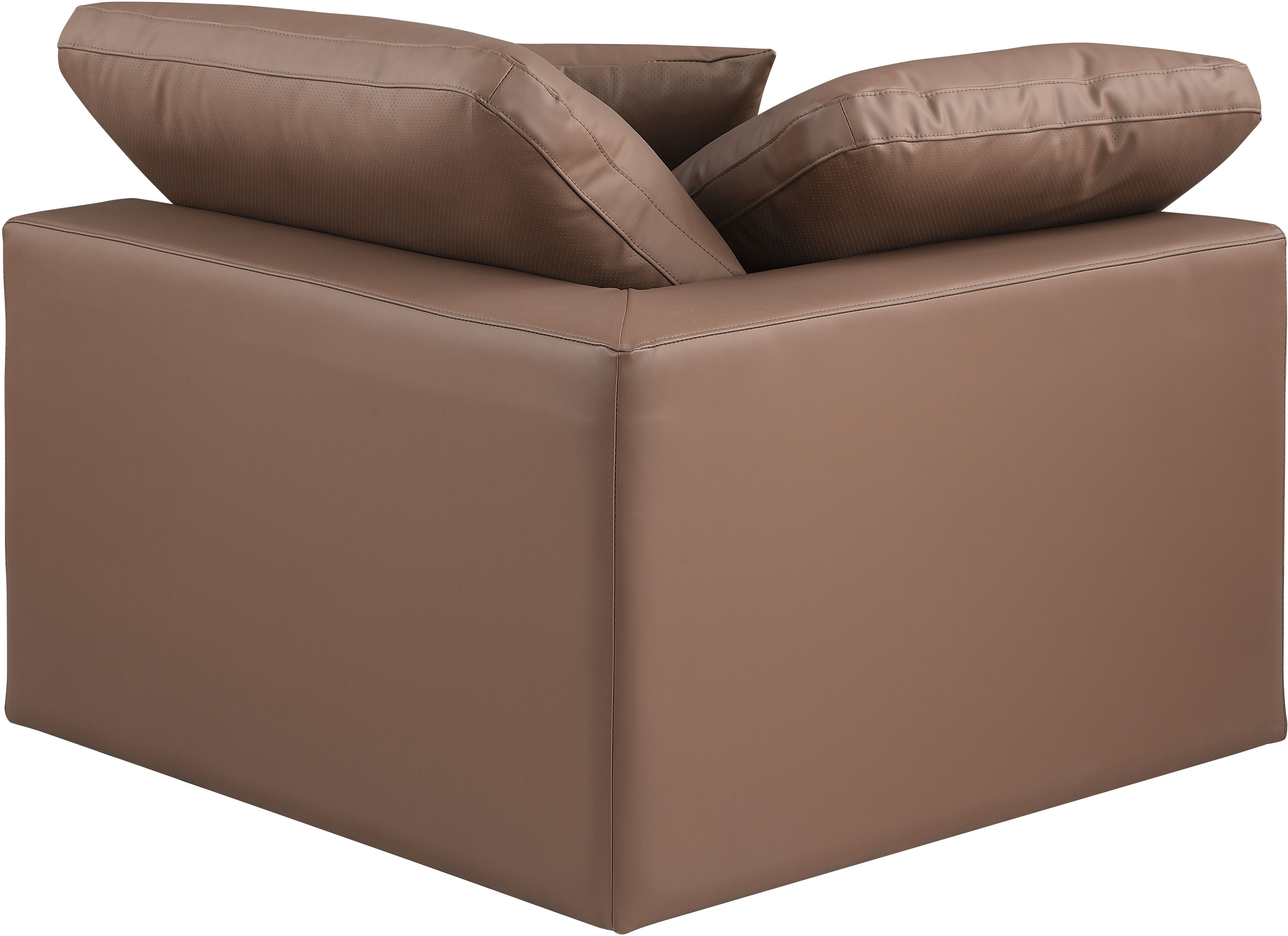 Comfy - Faux Leather Corner Chair - Brown