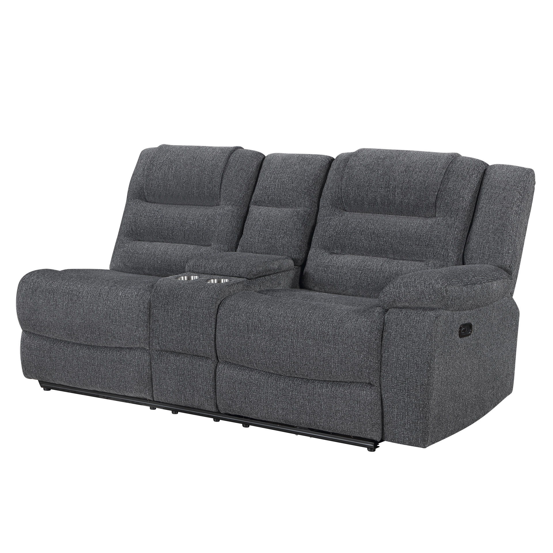 Redondo - RAF Console Loveseat With 1 Recliner Power - Dark Gray
