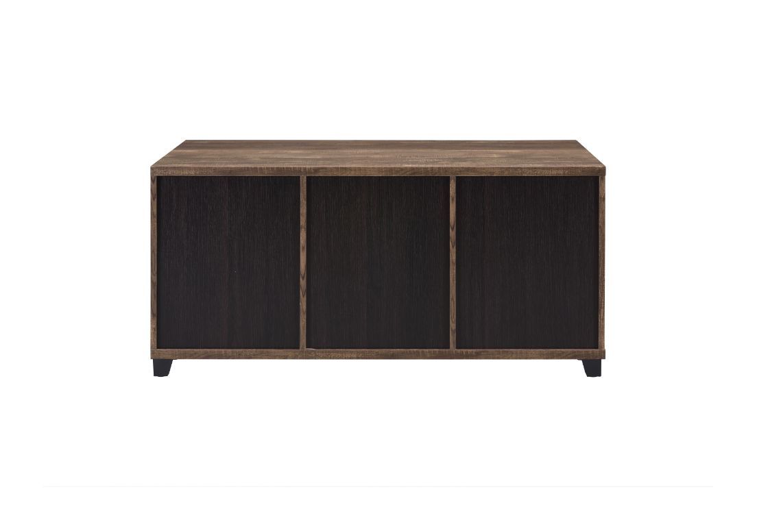 Nineel - Coffee Table - Obscure Glass, Rustic Oak & Black, light brown, view 7