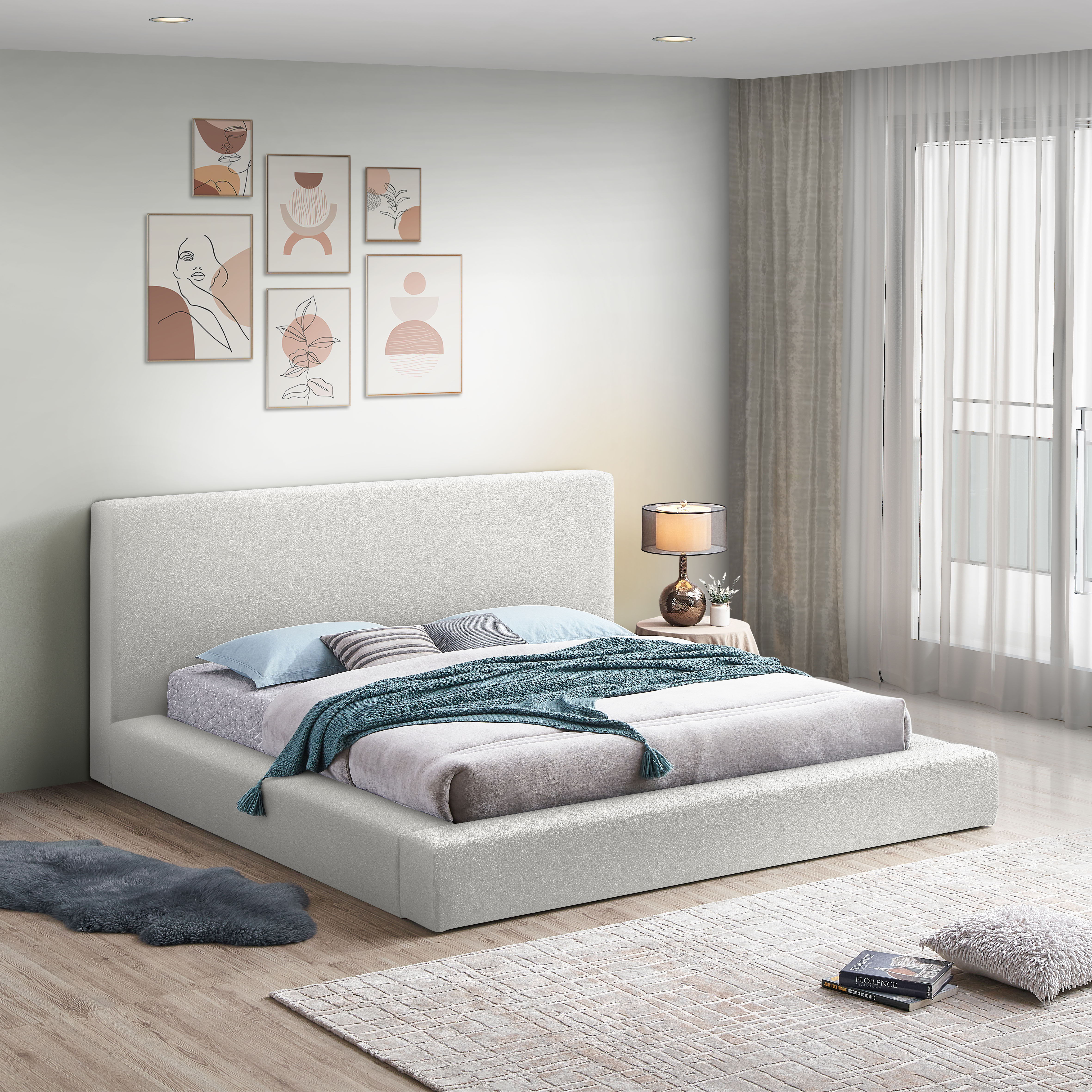 Terra - King Bed - Cream