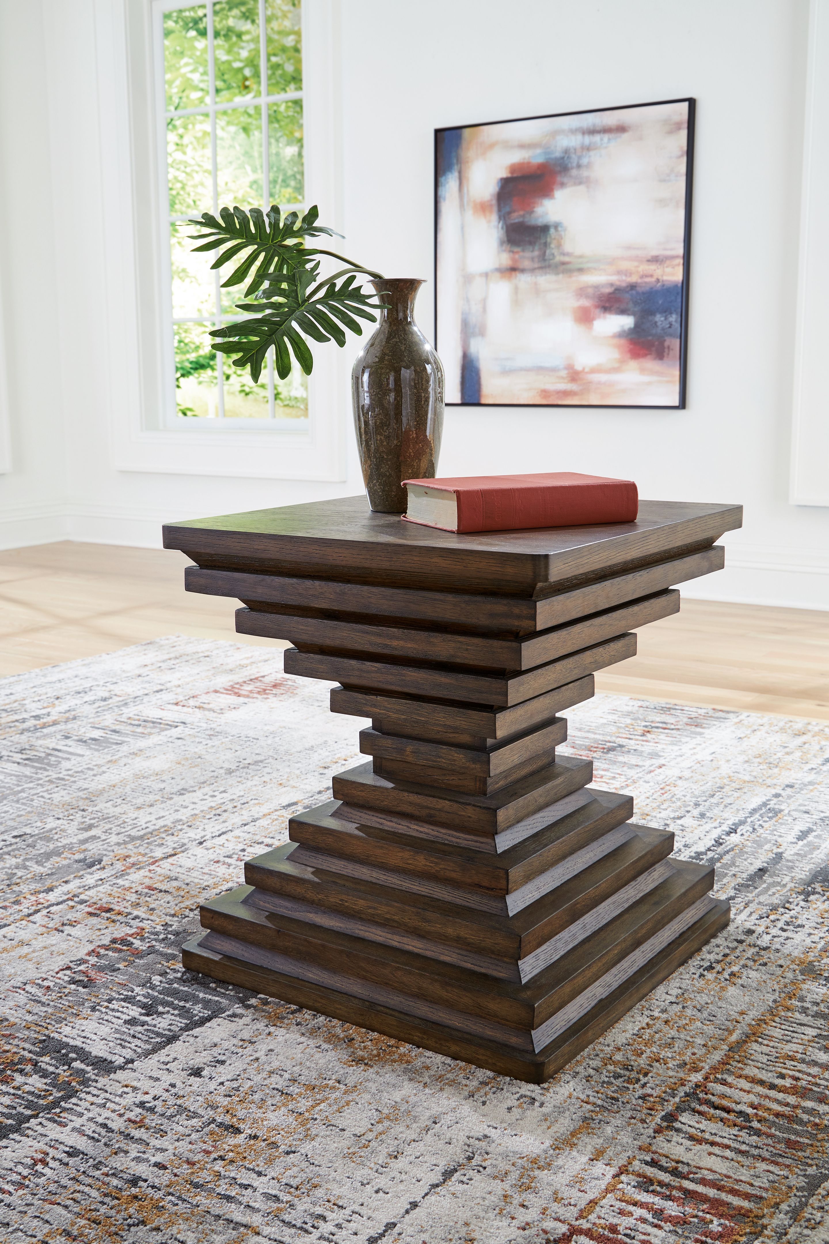 Ashley Furniture Hannodream - Square End Table - Warm Brown - Image 2