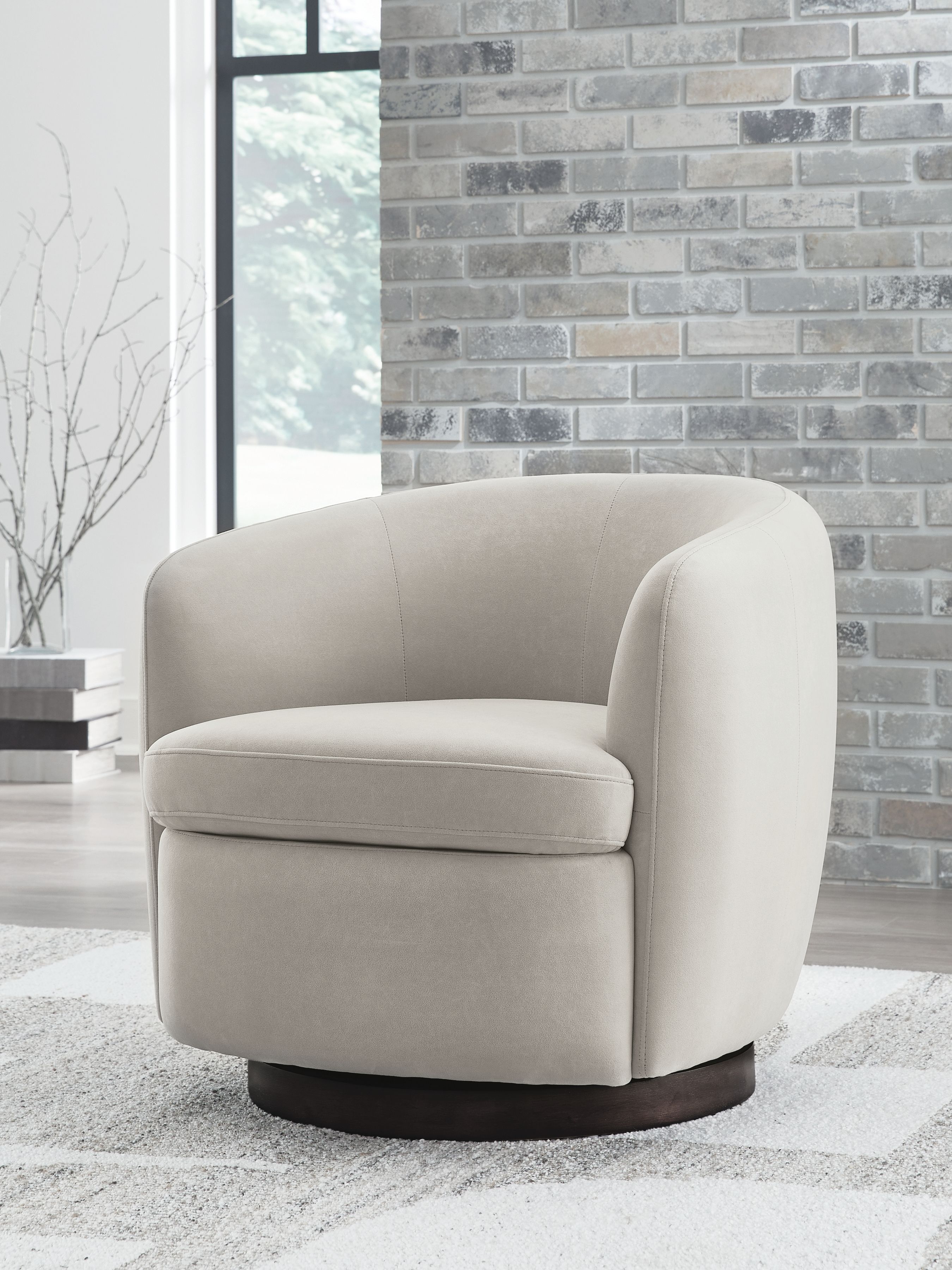 Ashley Furniture Annbury - Swivel Accent Chair - Light Beige - Image 6