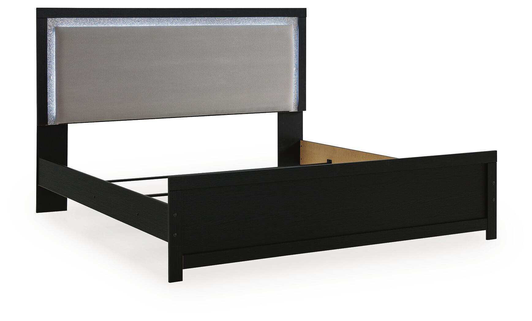Maeling - King Upholstered Panel Bed - Black
