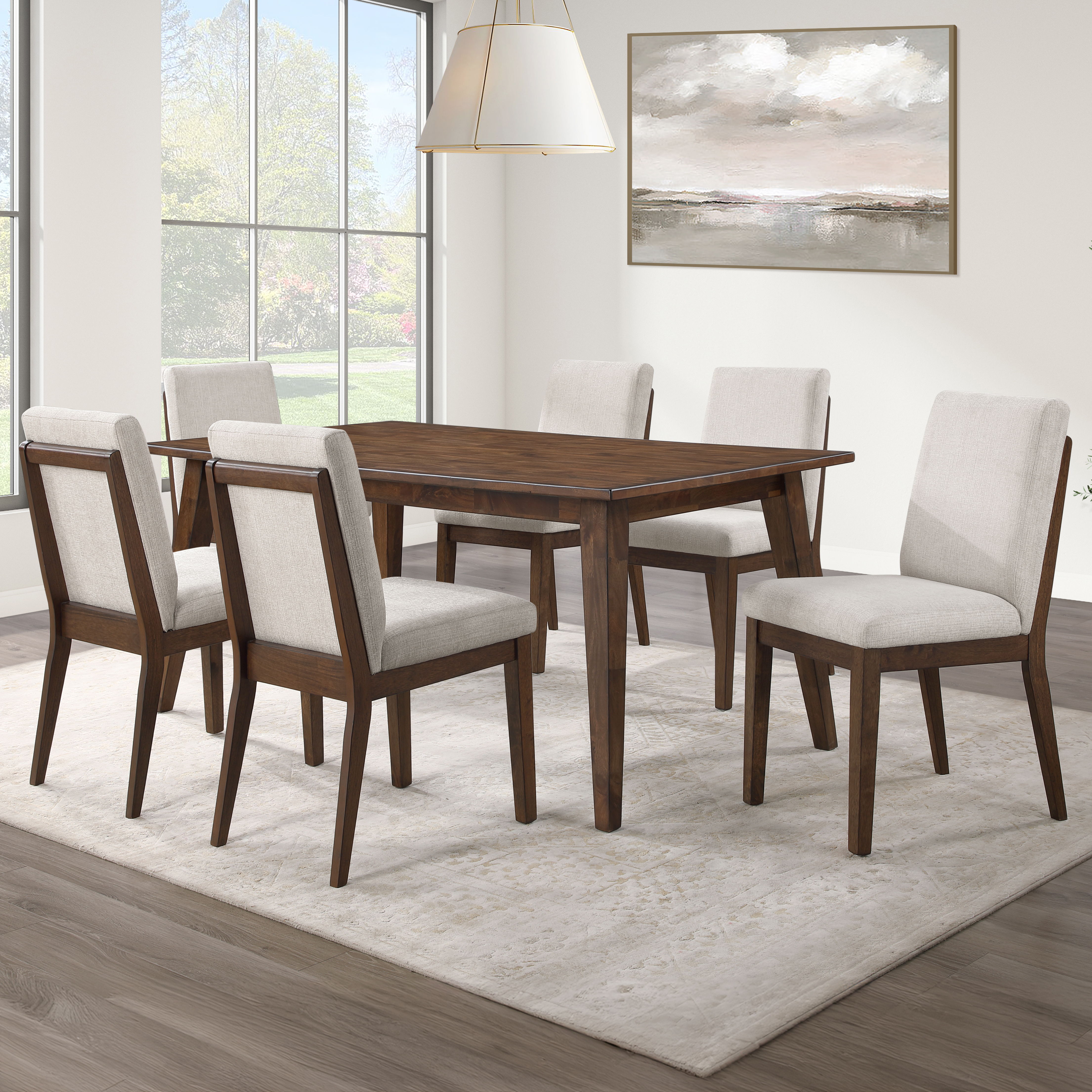 7 Pc · Upholstered Chair Dining Set