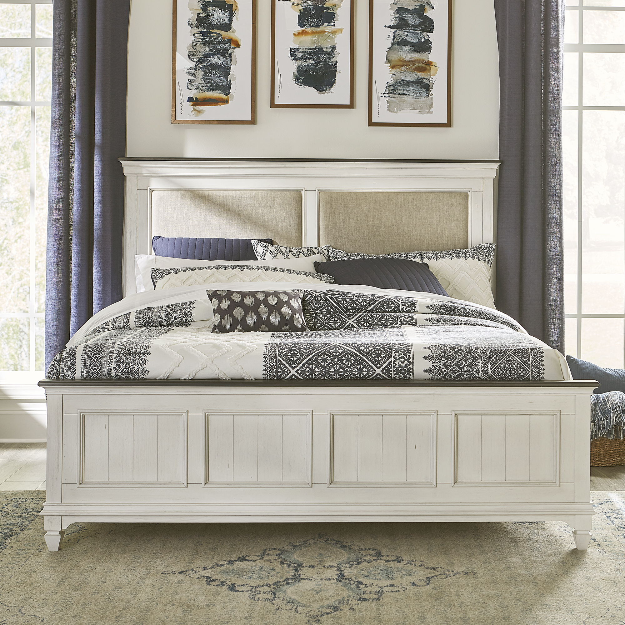 Liberty Furniture Allyson Park - Queen Upholstered Bed - White