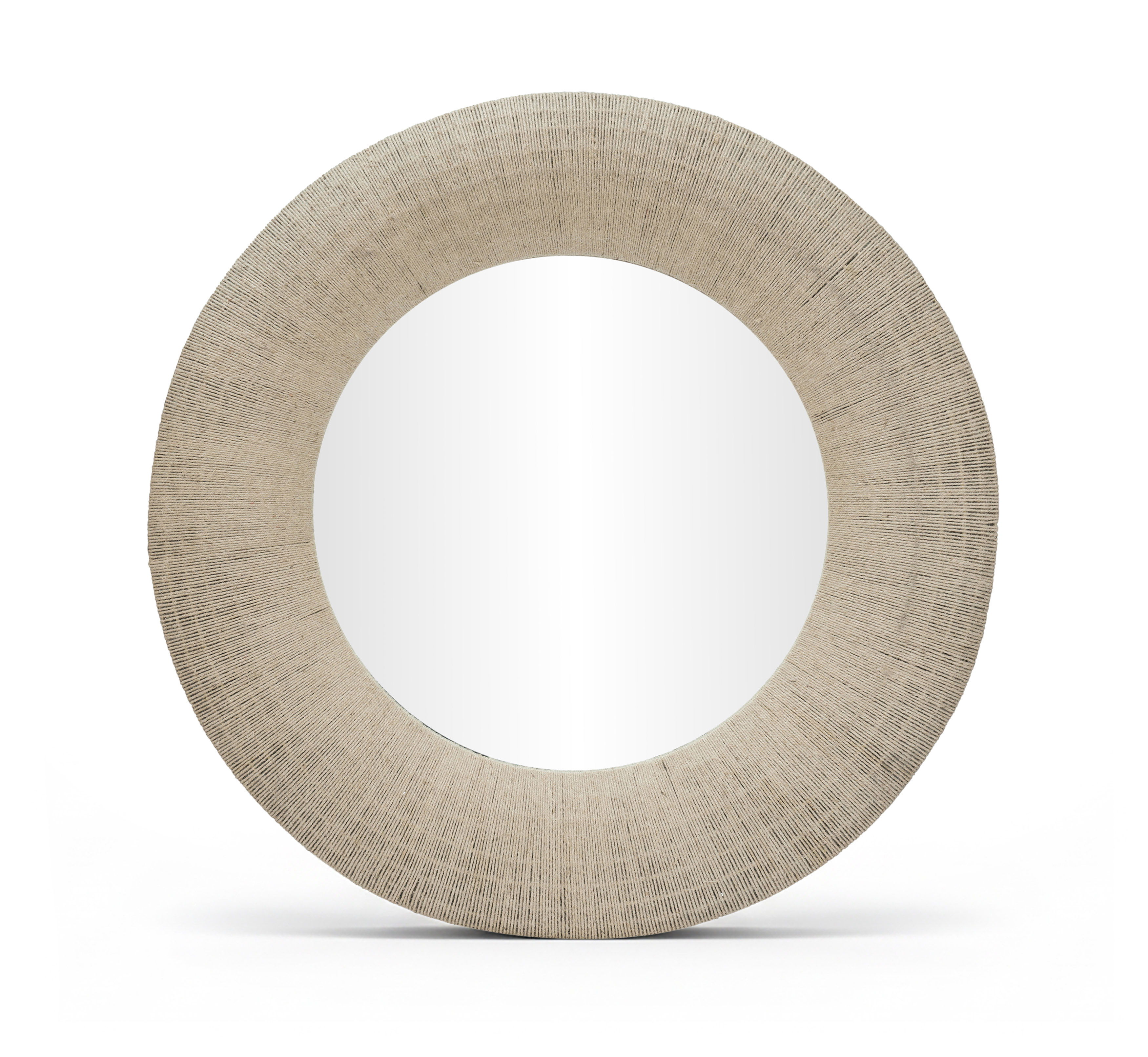 Meadow - 48" Round Jute Rope Framed Mirror - Natural