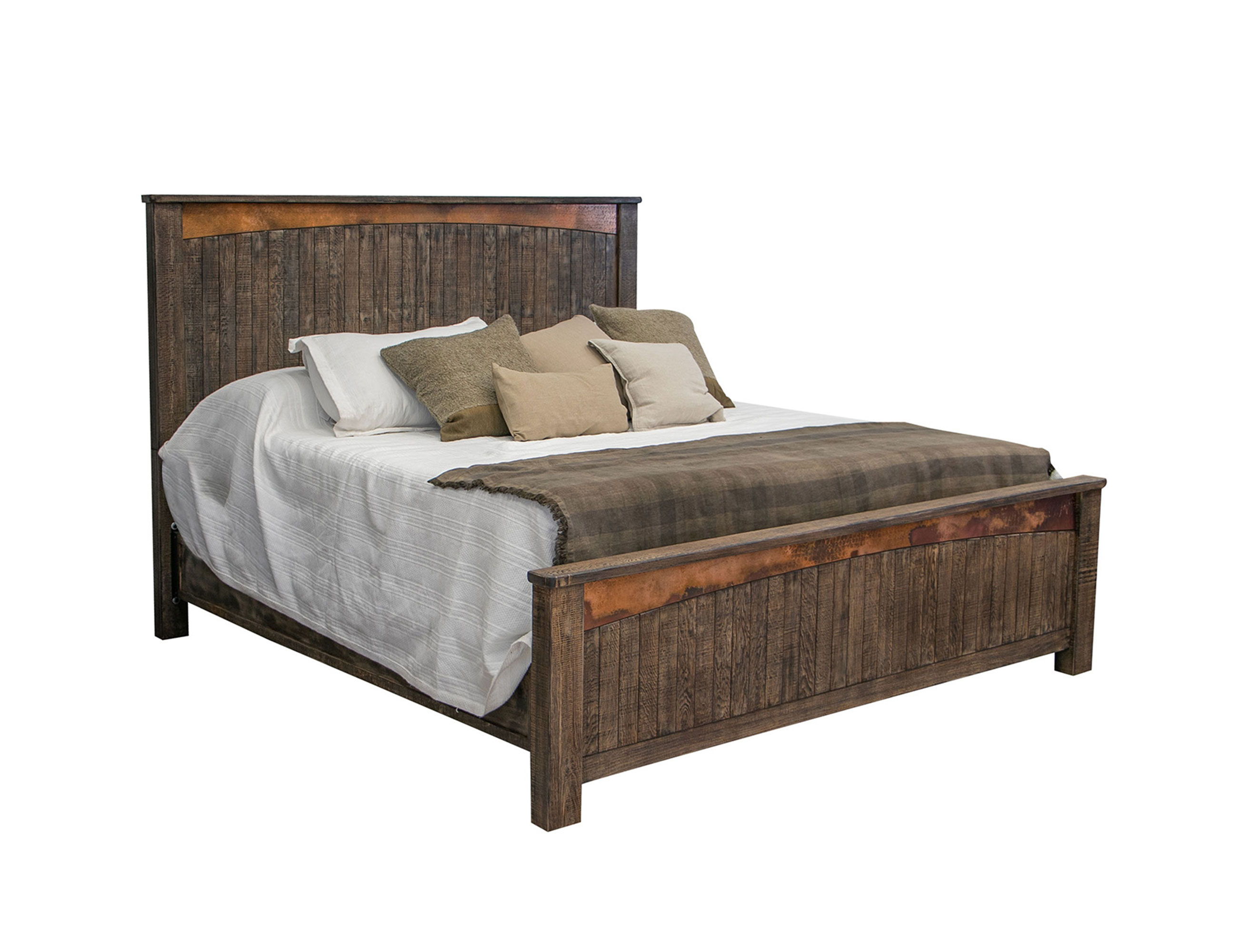 International Furniture Direct Blackburn - King Platform Bed - Black / Copper