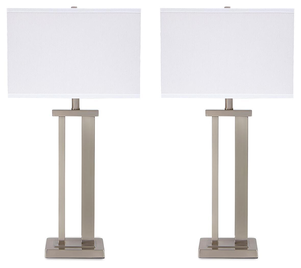 Aniela – Metal Table Lamp (Set of 2) – Silver Finish