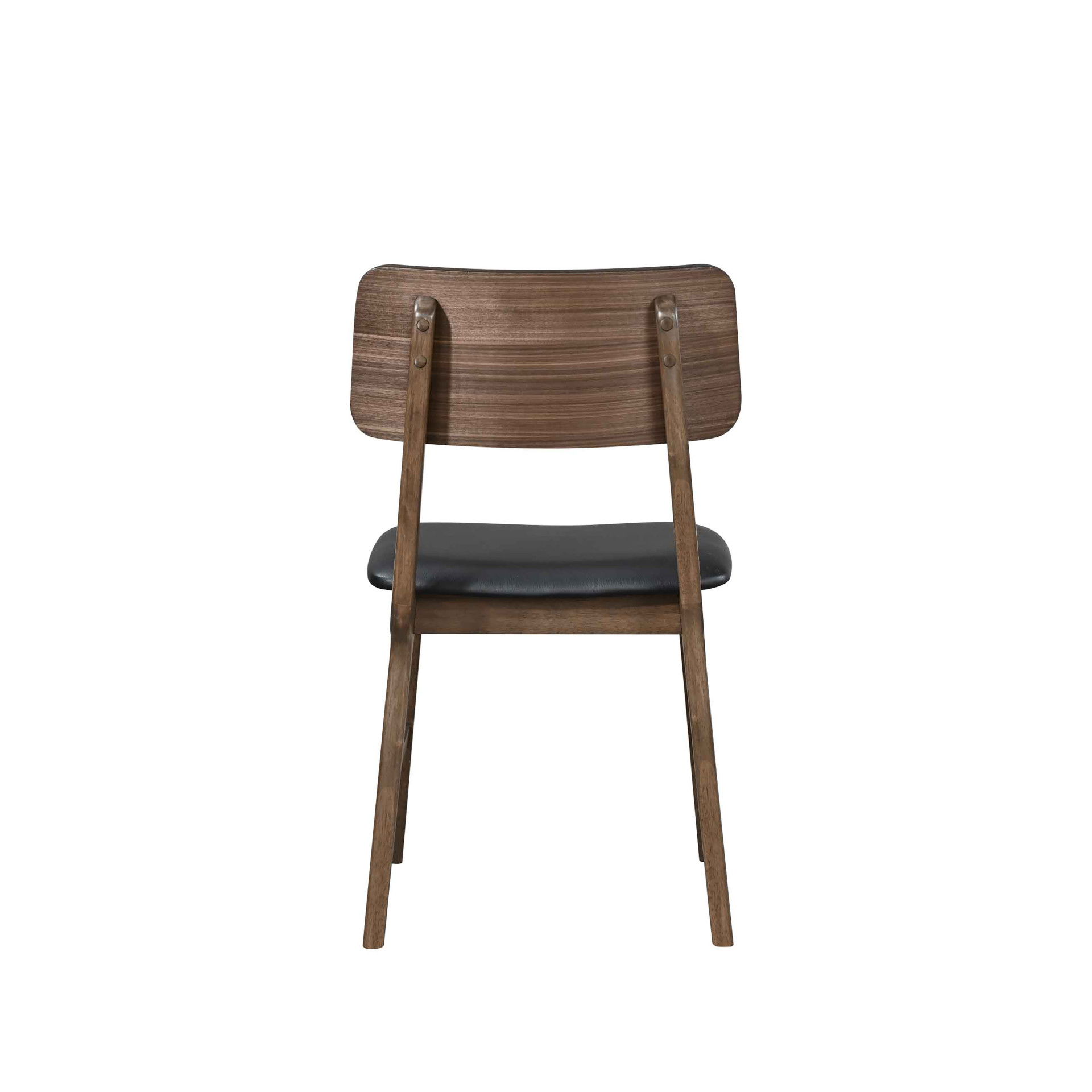 Thea - Wood Back Side Chair With Black Seat (Set of 2) - Walnut, dark brown, view 4