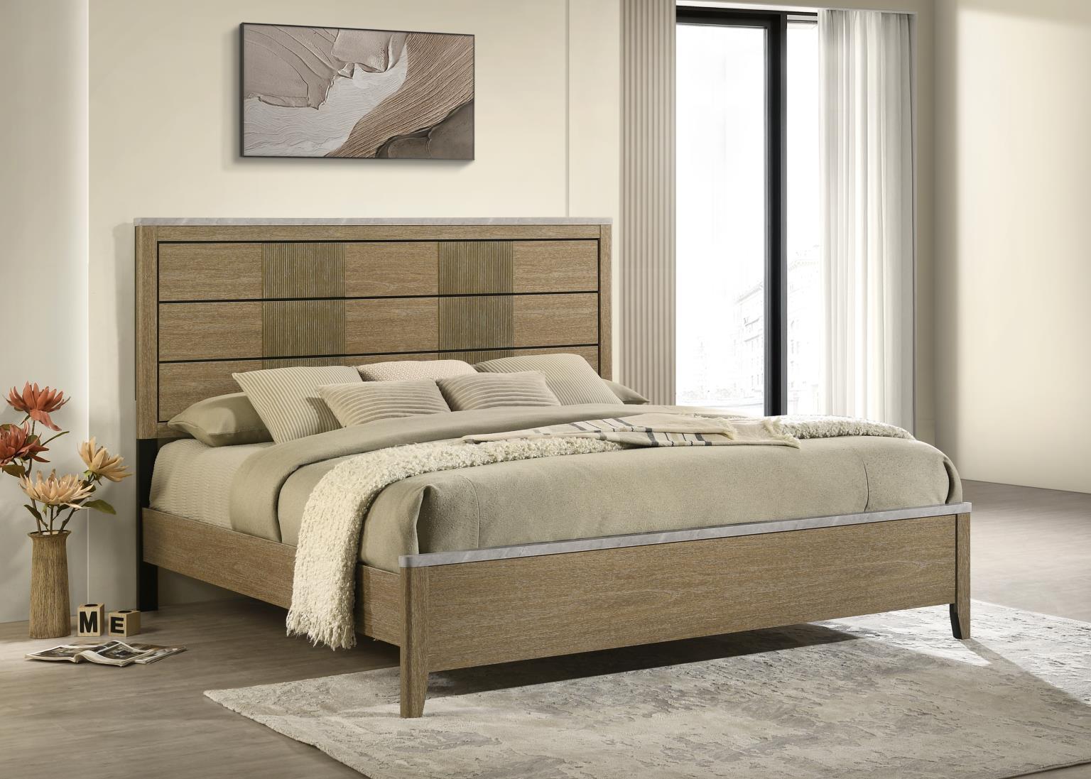 B406 - 3 Piece Bedroom Set (Queen Bed, Dresser, Mirror) - Aspen Oak
